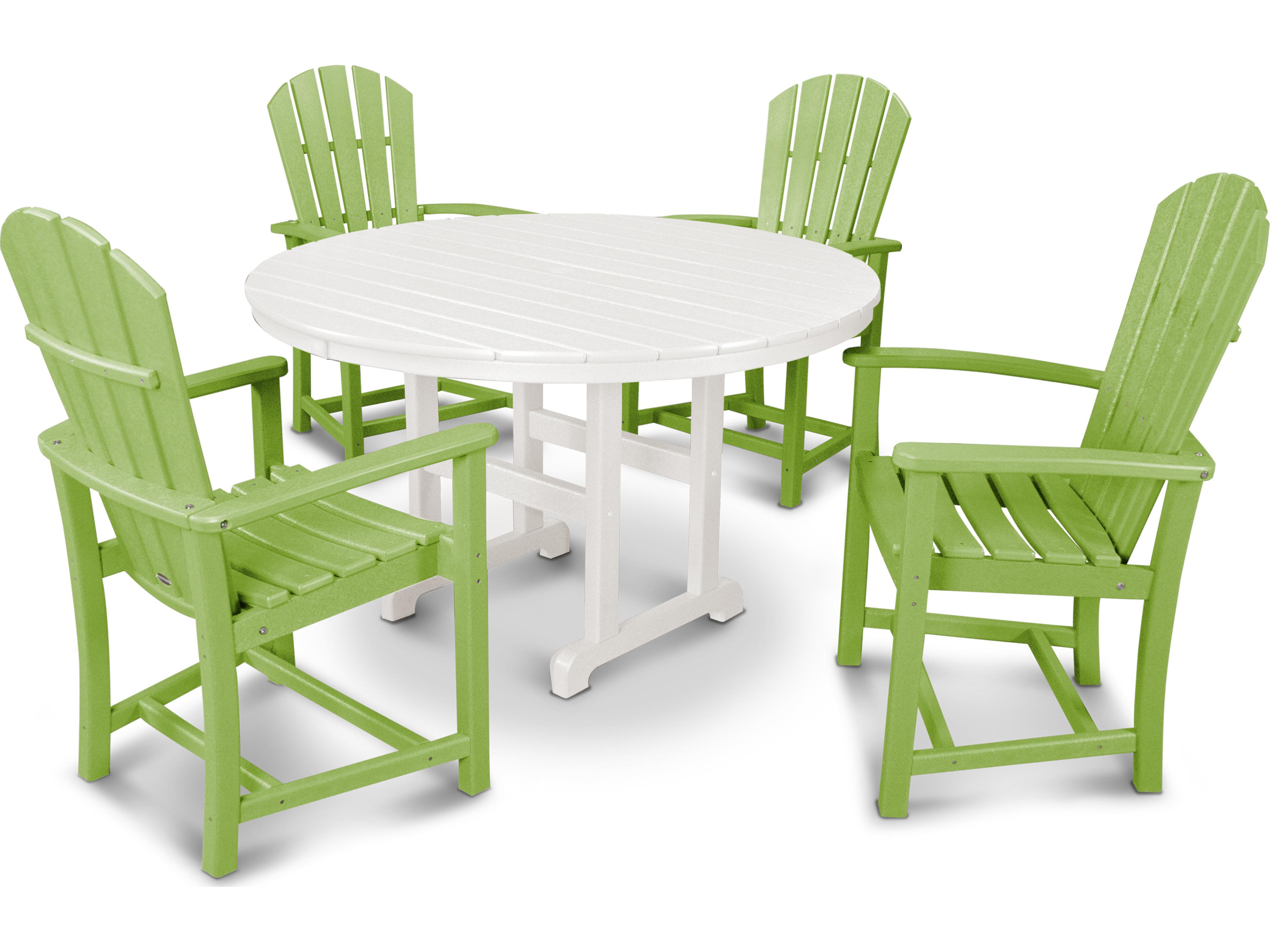 POLYWOOD® Palm Coast Recycled Plastic 5 Piece Patio Dining Set
