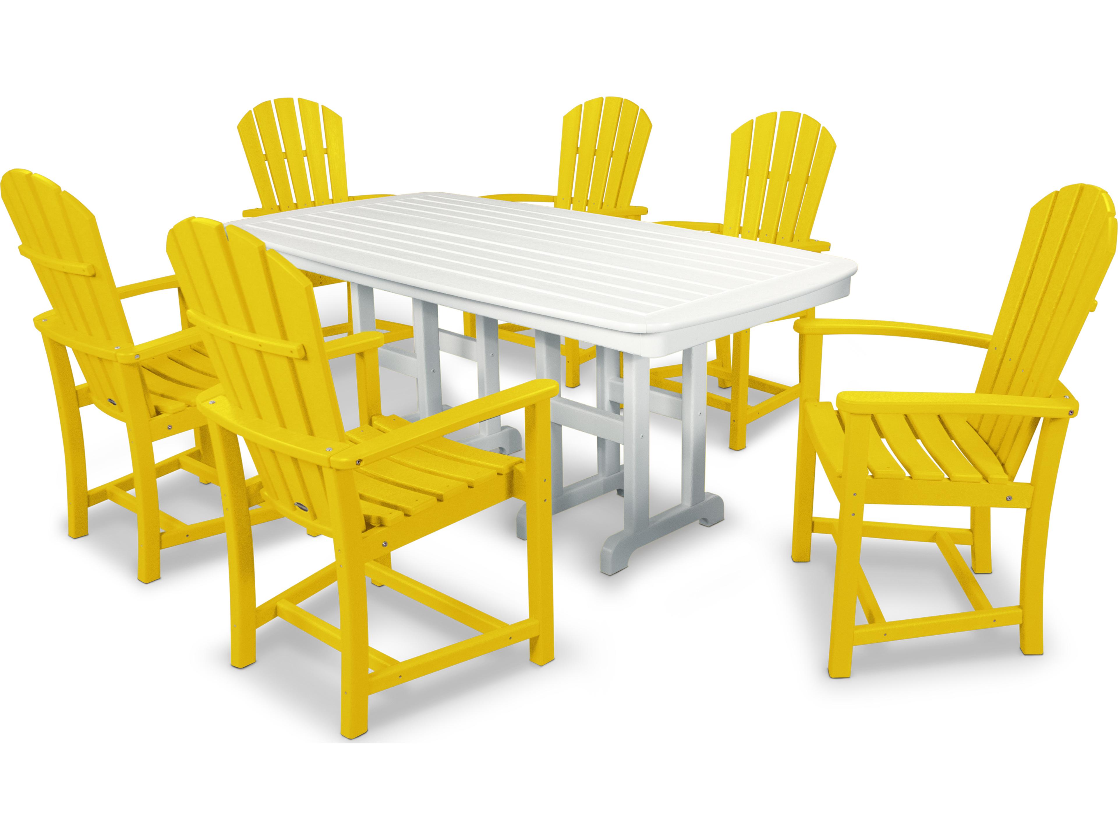 POLYWOOD® Palm Coast Recycled Plastic 7 Piece Patio Dining Set
