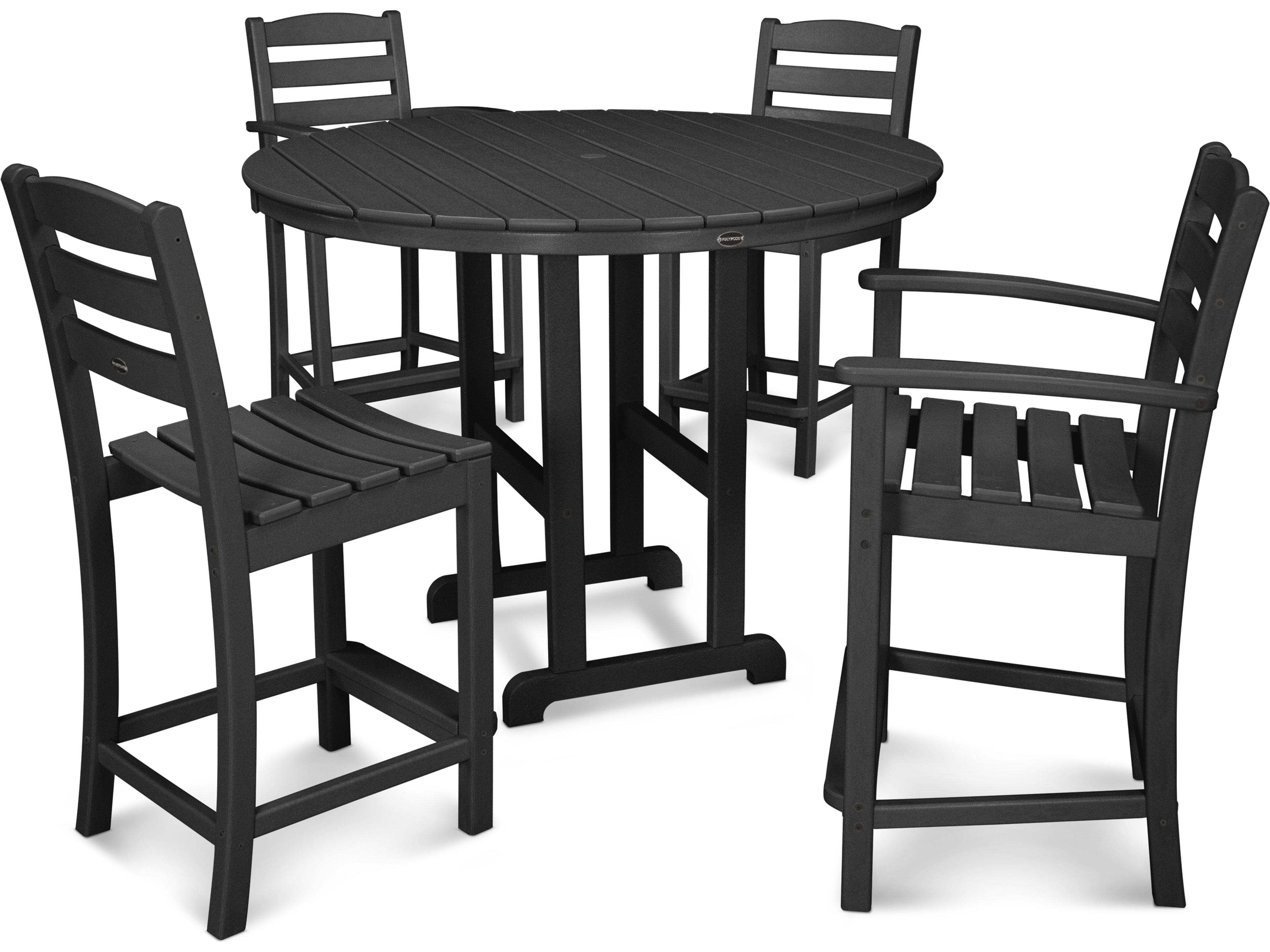 POLYWOOD® La Casa Cafe Recycled Plastic 5 Piece Outdoor Dining Set