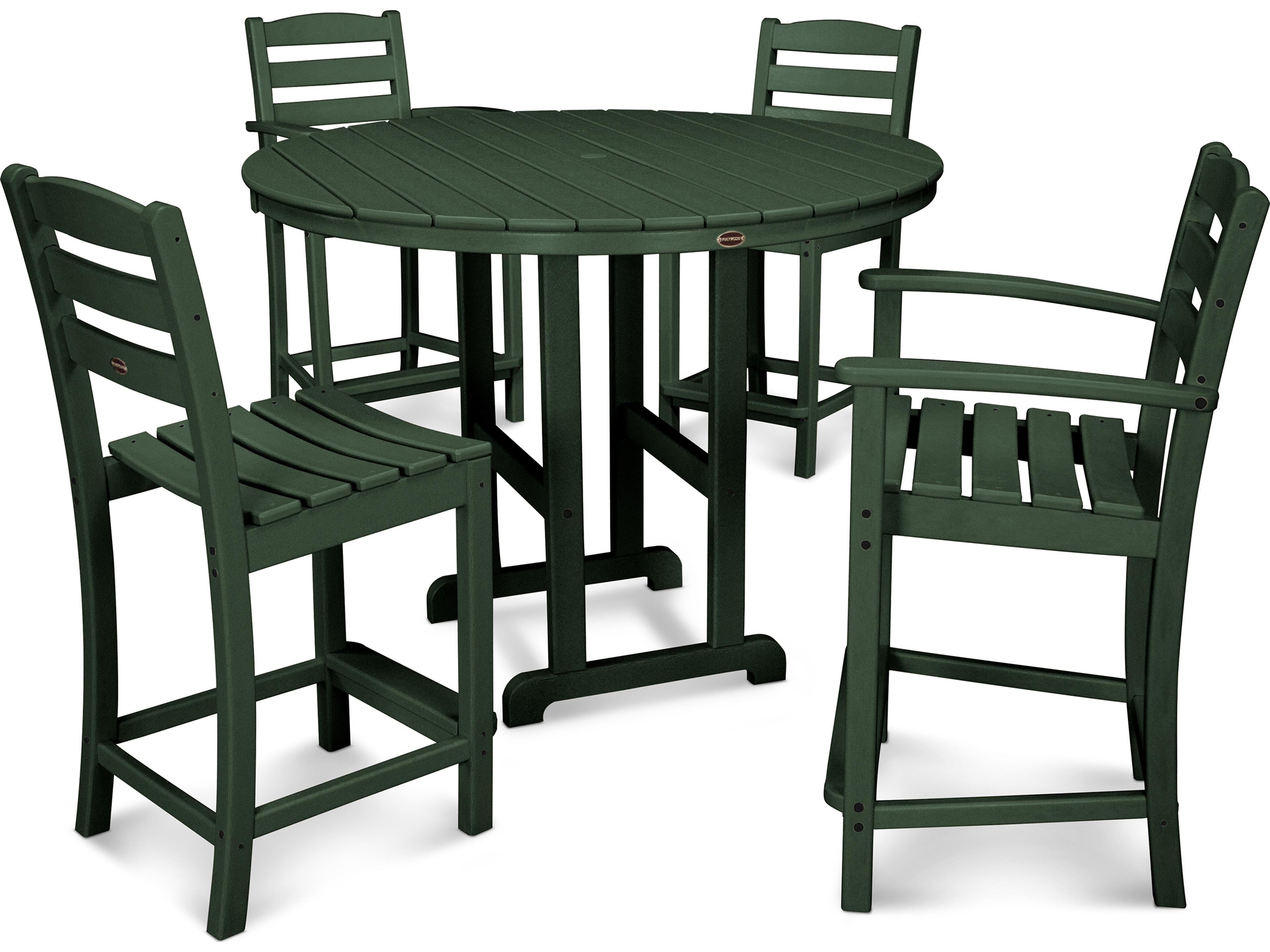 POLYWOOD® La Casa Cafe Recycled Plastic 5 Piece Outdoor Dining Set