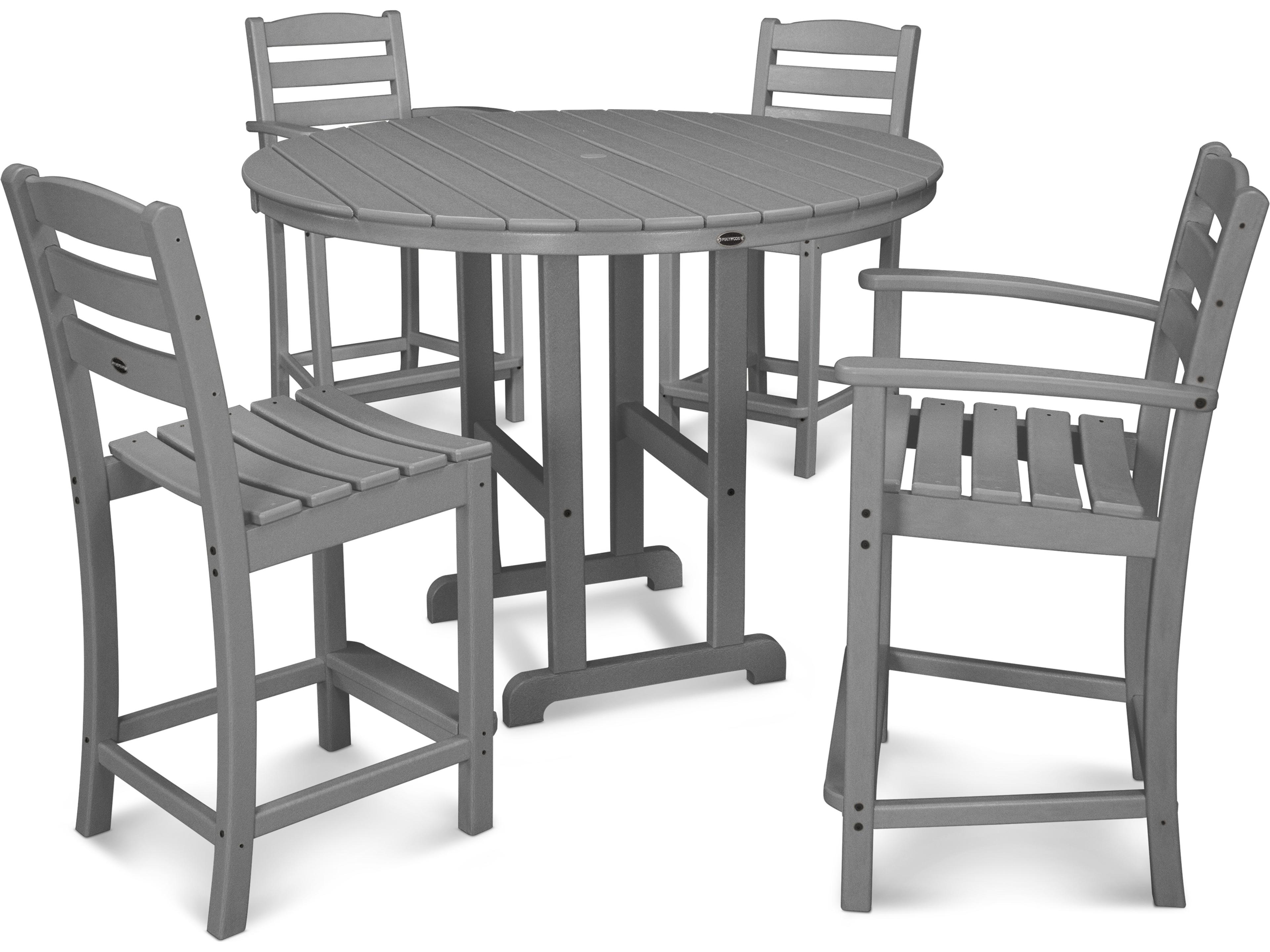 POLYWOOD® La Casa Cafe Recycled Plastic 5 Piece Outdoor Dining Set
