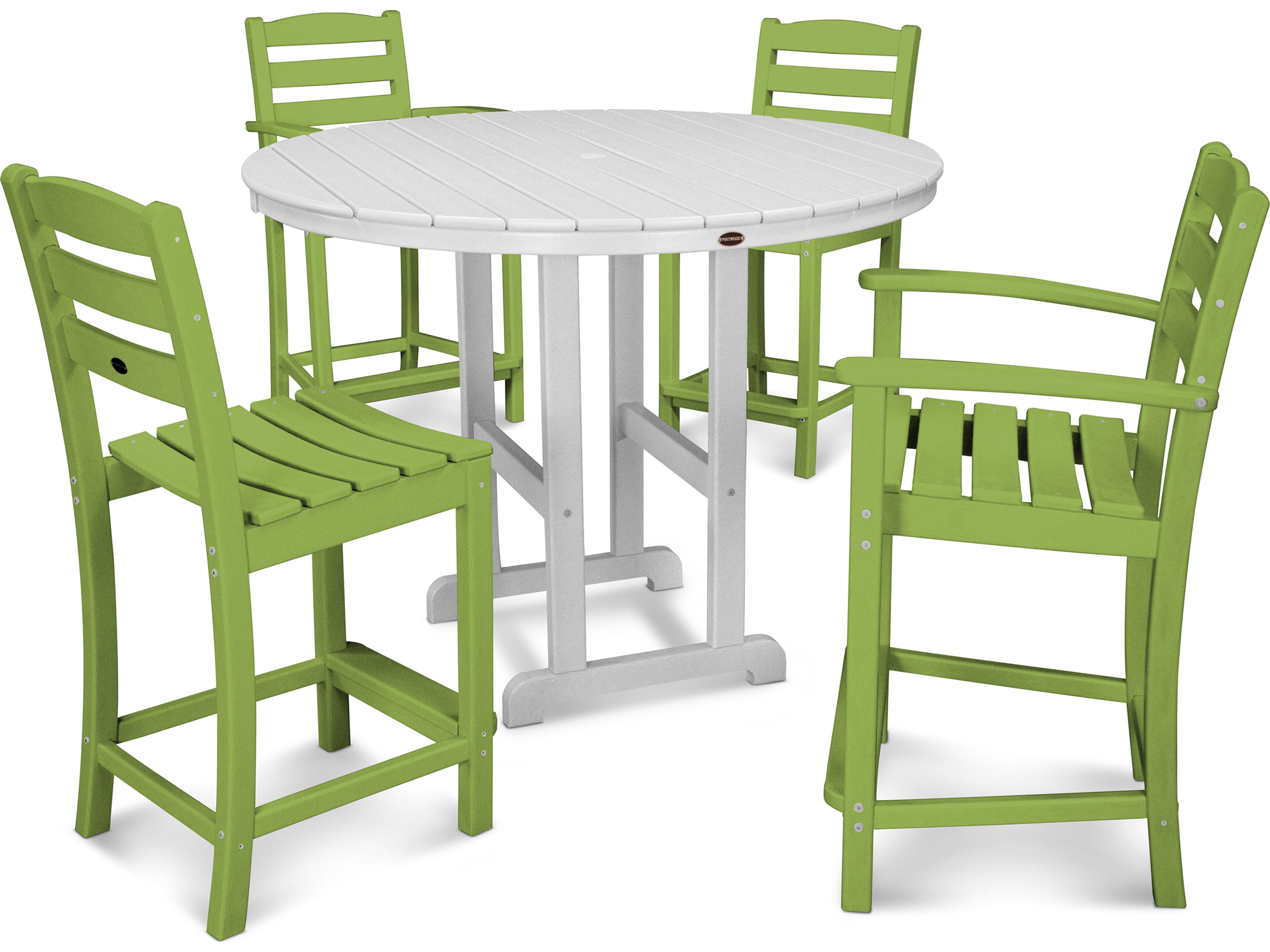 POLYWOOD® La Casa Cafe Recycled Plastic 5 Piece Outdoor Dining Set