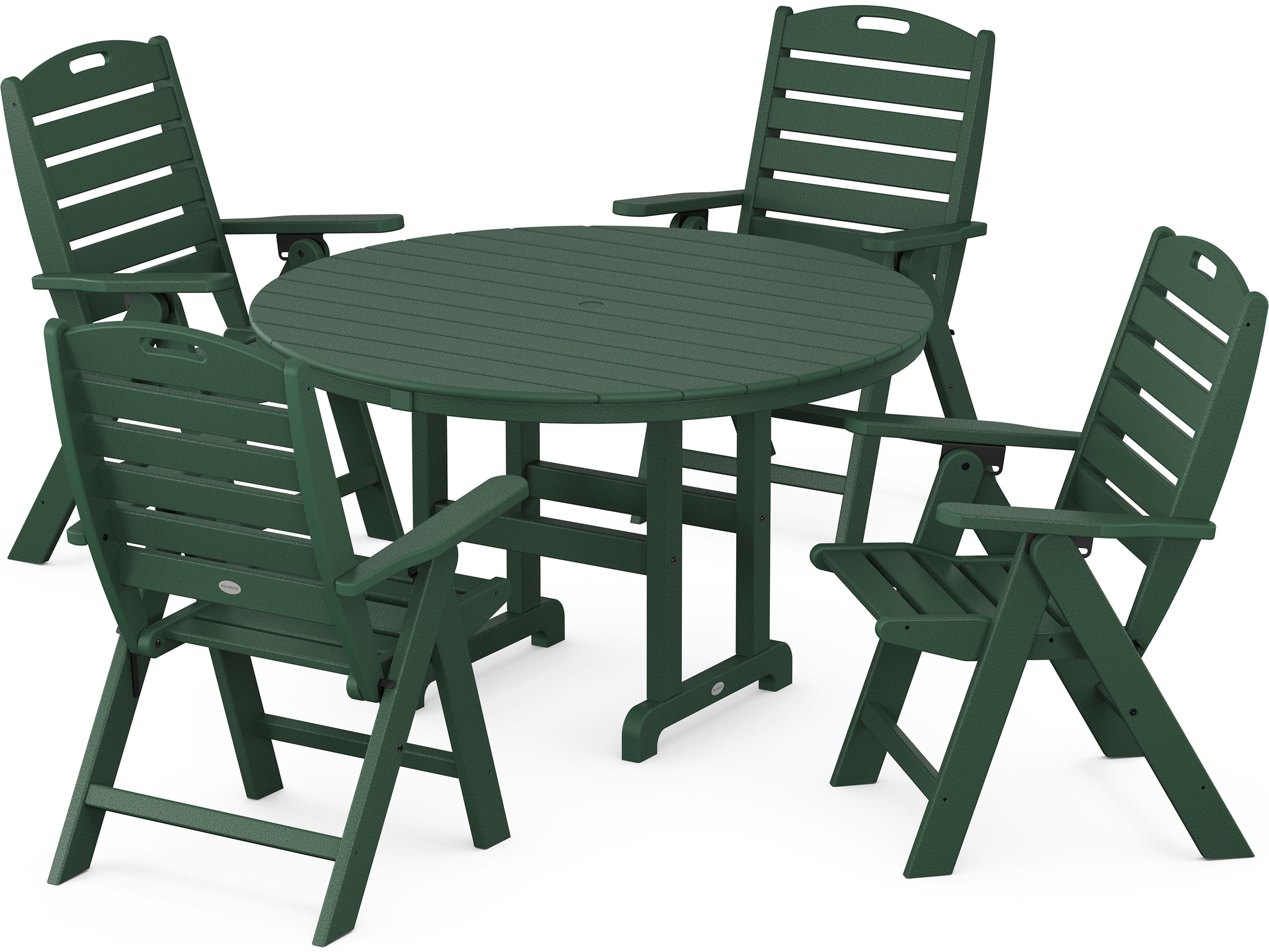 POLYWOOD® Nautical Recycled Plastic 5 Piece Outdoor Patio Dining Set