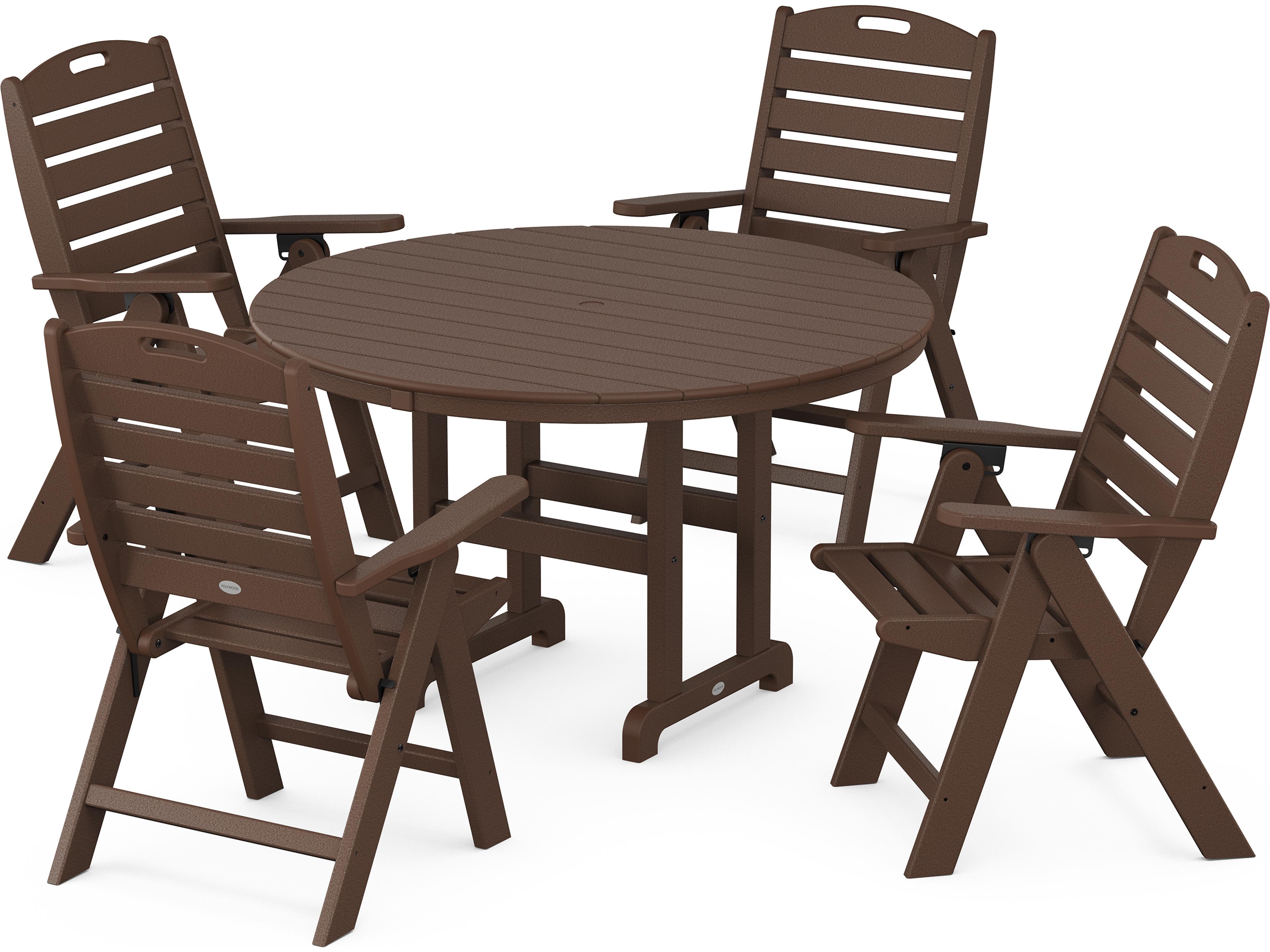 POLYWOOD® Nautical Recycled Plastic 5 Piece Outdoor Patio Dining Set