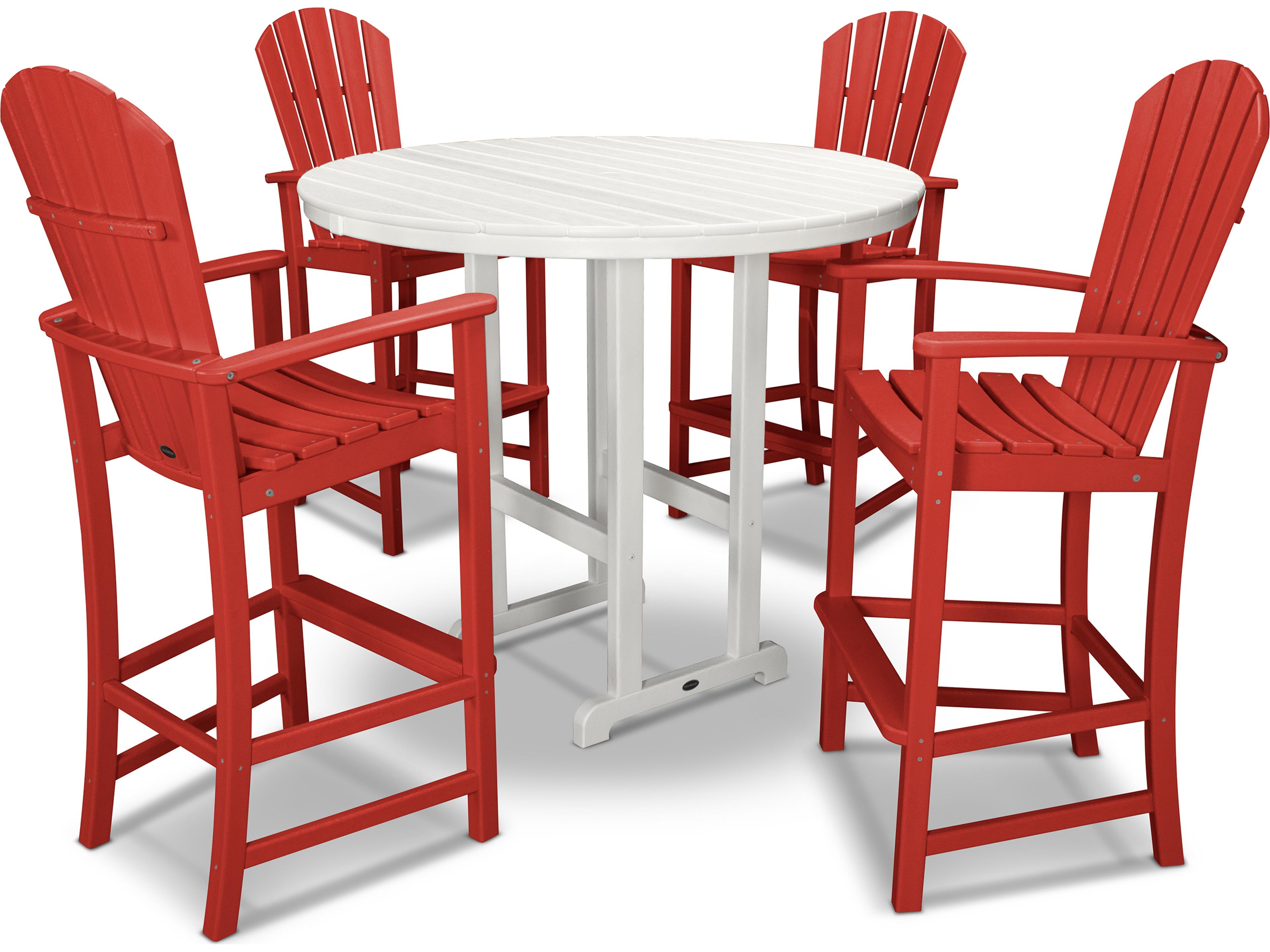 POLYWOOD® Palm Coast Recycled Plastic 5 Piece Bar Set