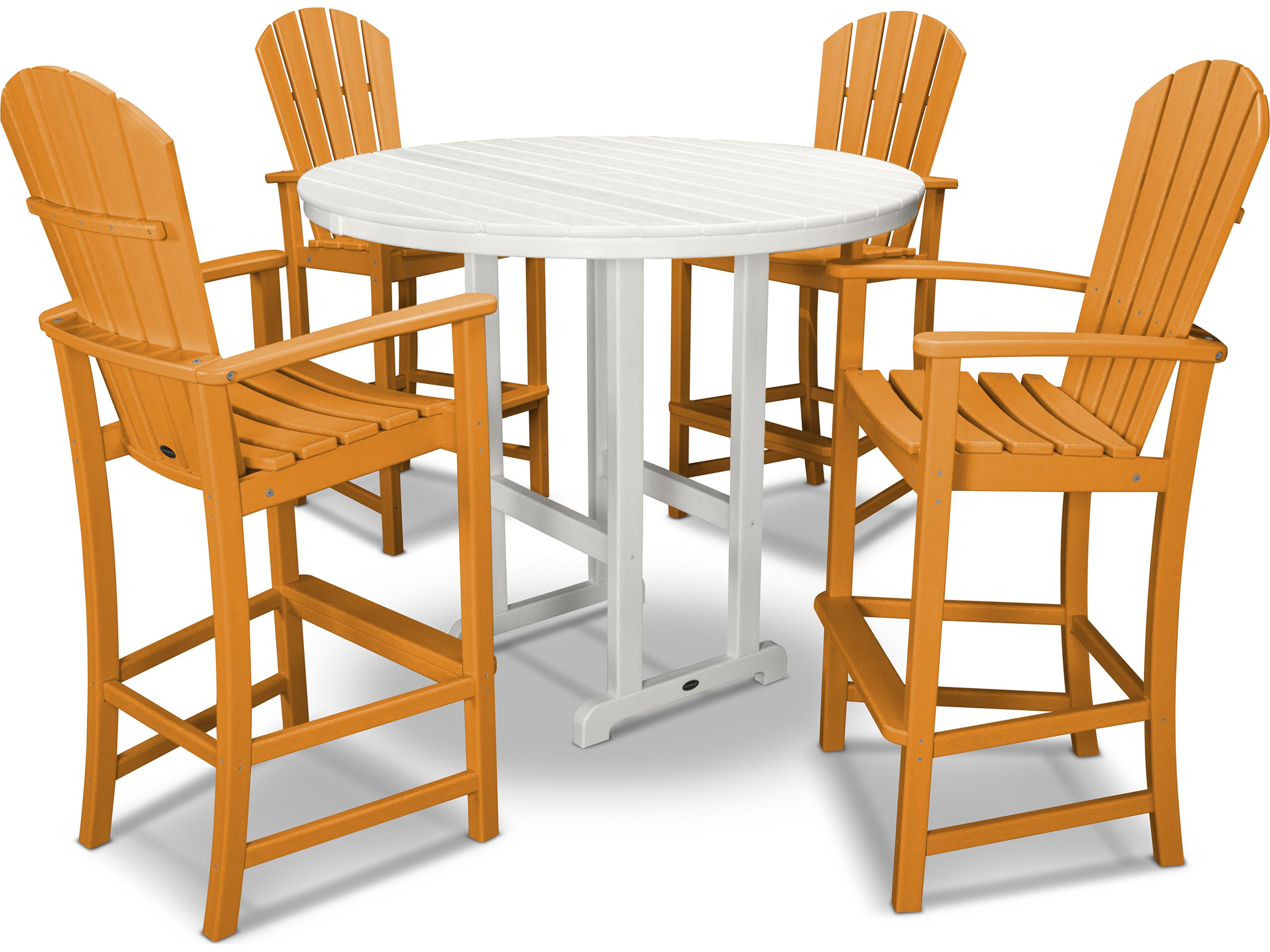 POLYWOOD® Palm Coast Recycled Plastic 5 Piece Bar Set