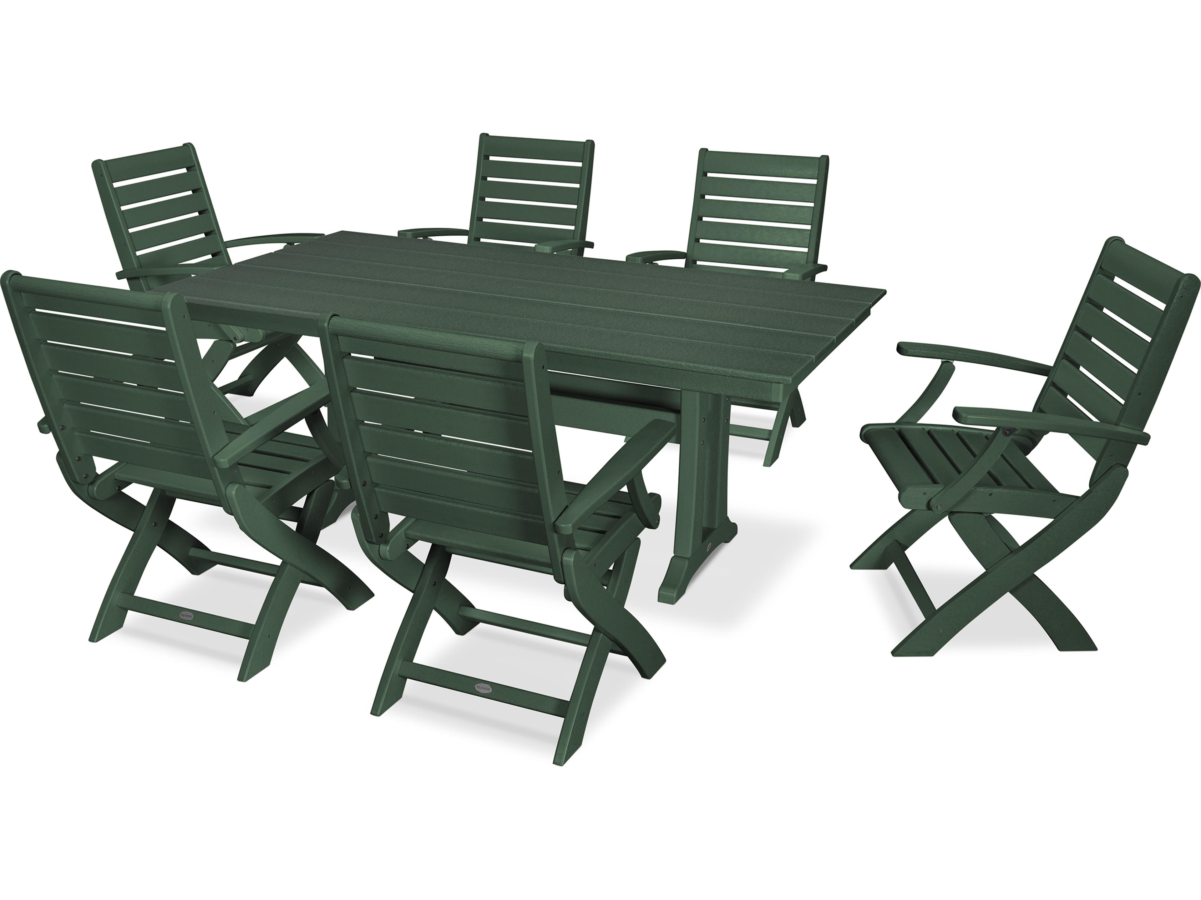 POLYWOOD® Signature Recycled Plastic 7 Piece Patio Dining Set