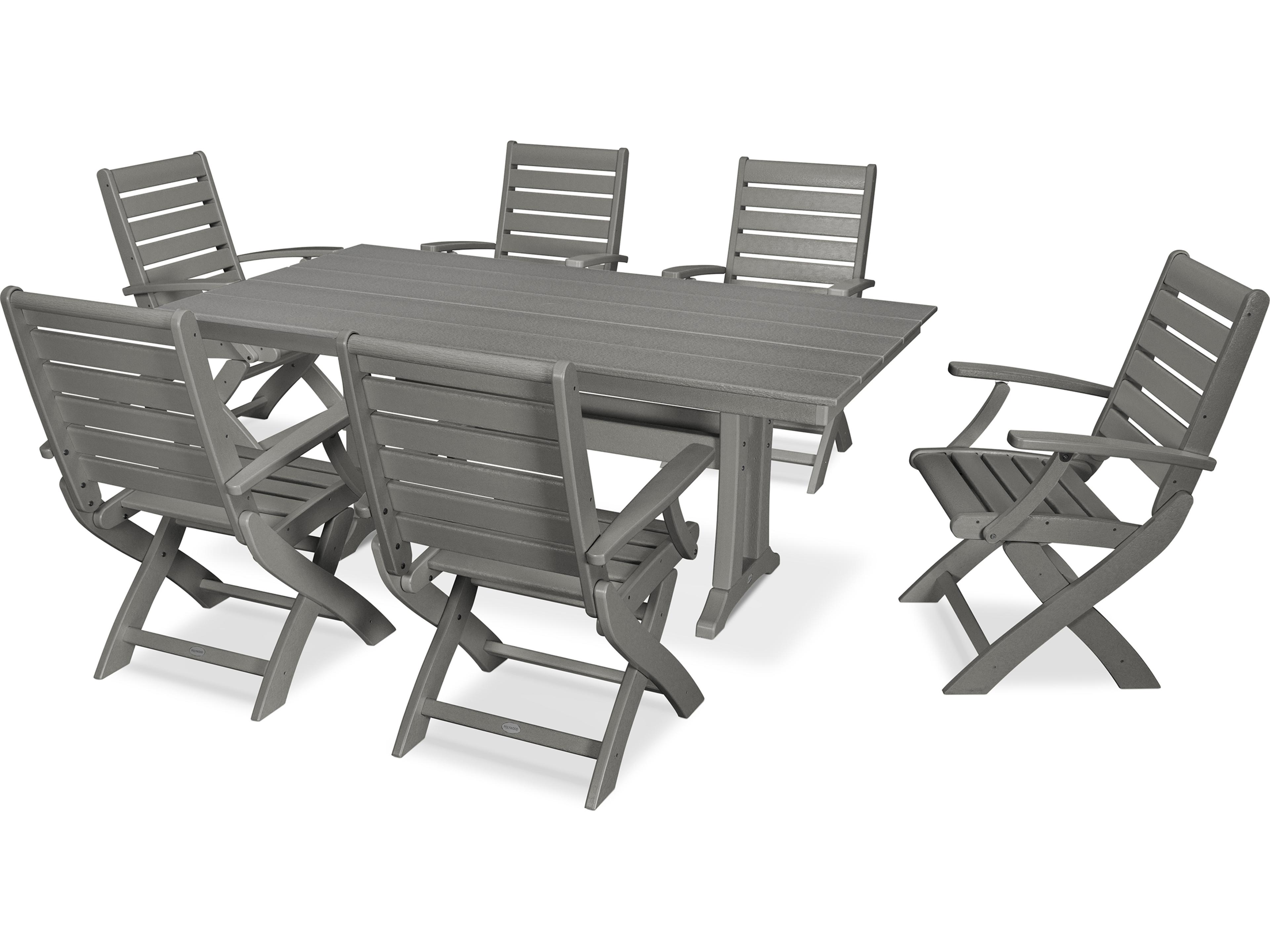 POLYWOOD® Signature Recycled Plastic 7 Piece Patio Dining Set