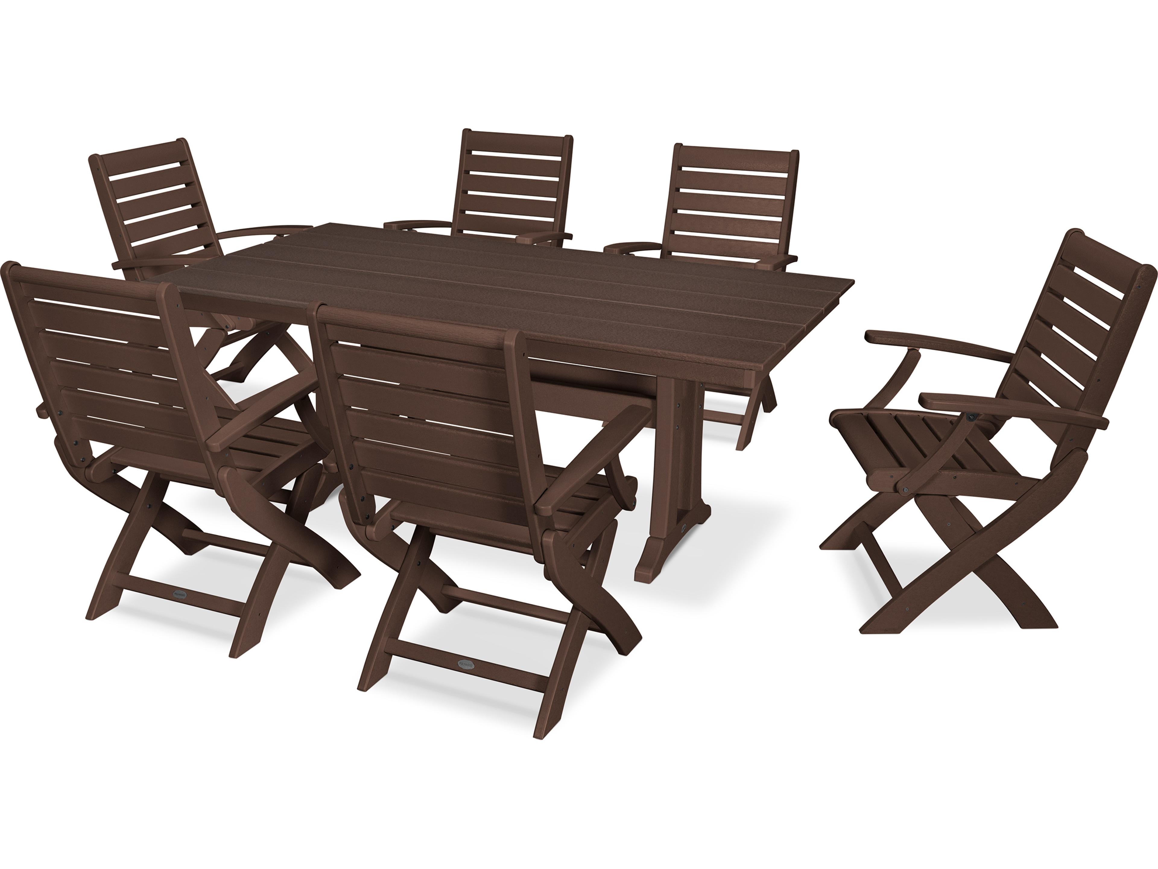 POLYWOOD® Signature Recycled Plastic 7 Piece Patio Dining Set