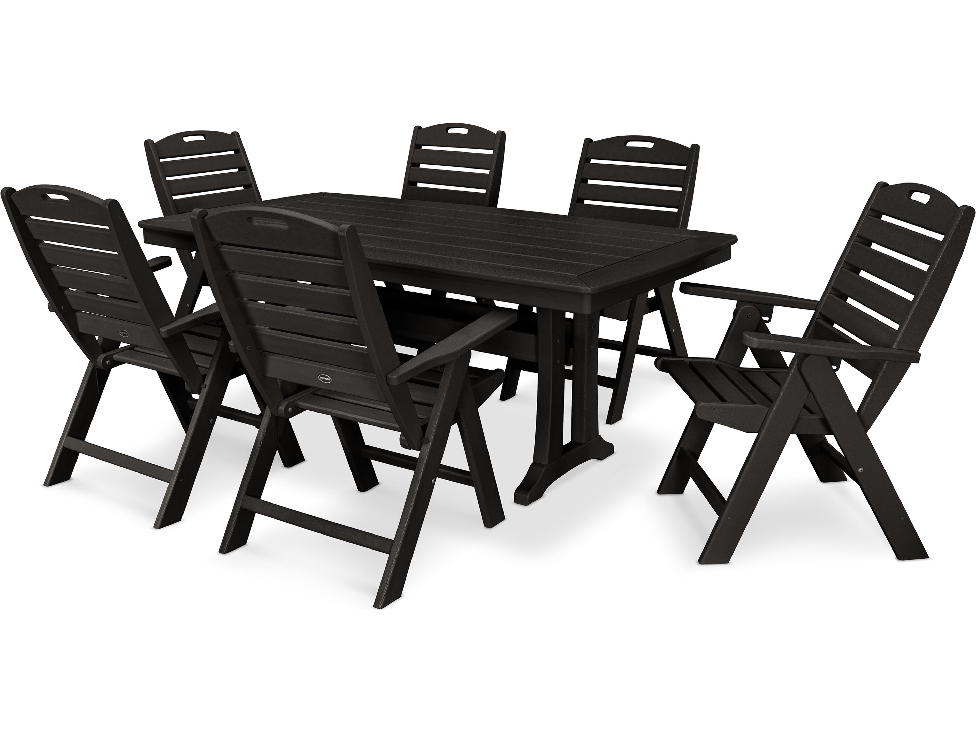 Nautical Recycled Plastic 7 Piece Outdoor Dining Set