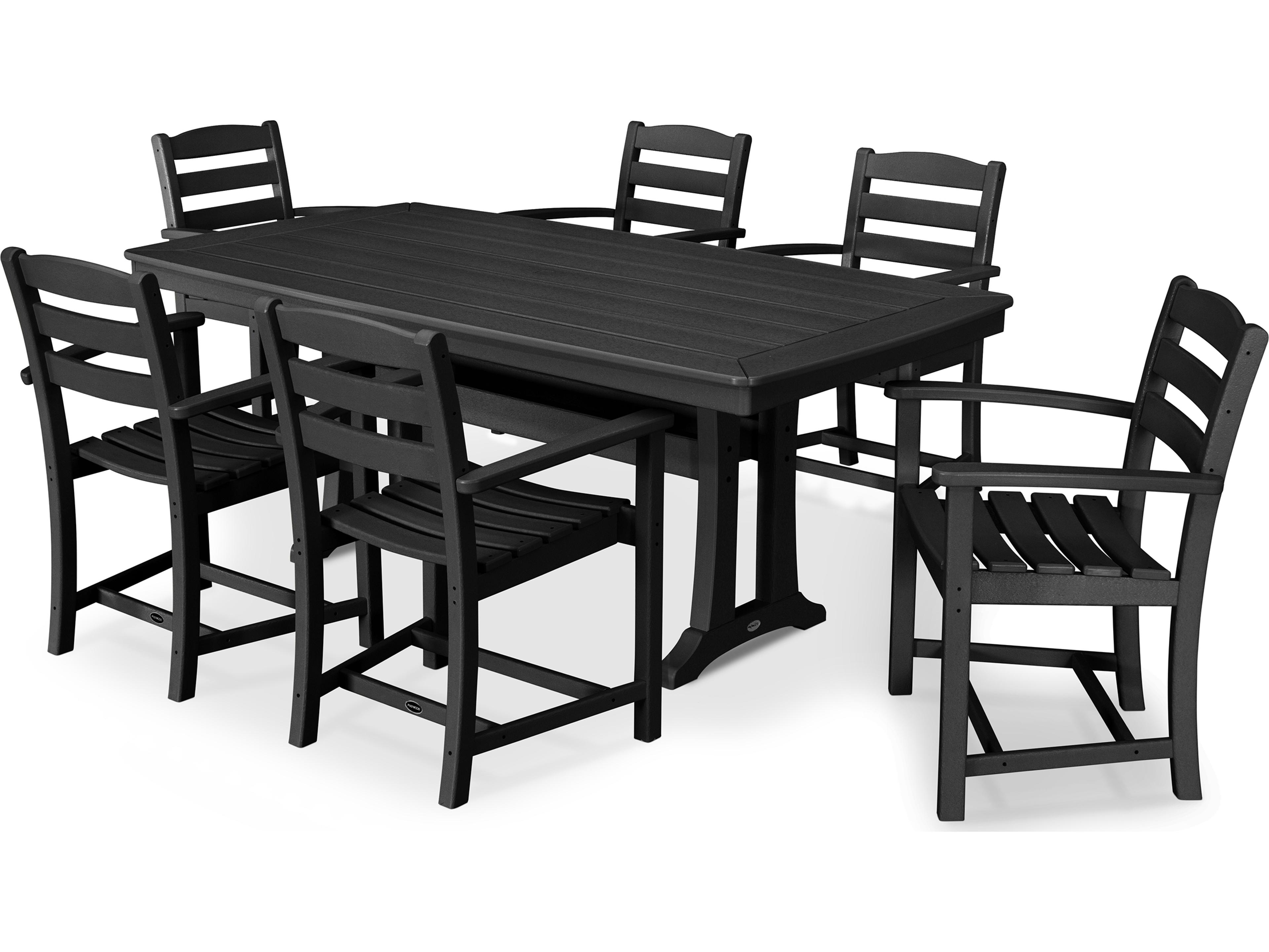 POLYWOOD® La Casa Cafe Recycled Plastic 7 Piece Outdoor Patio Dining Set