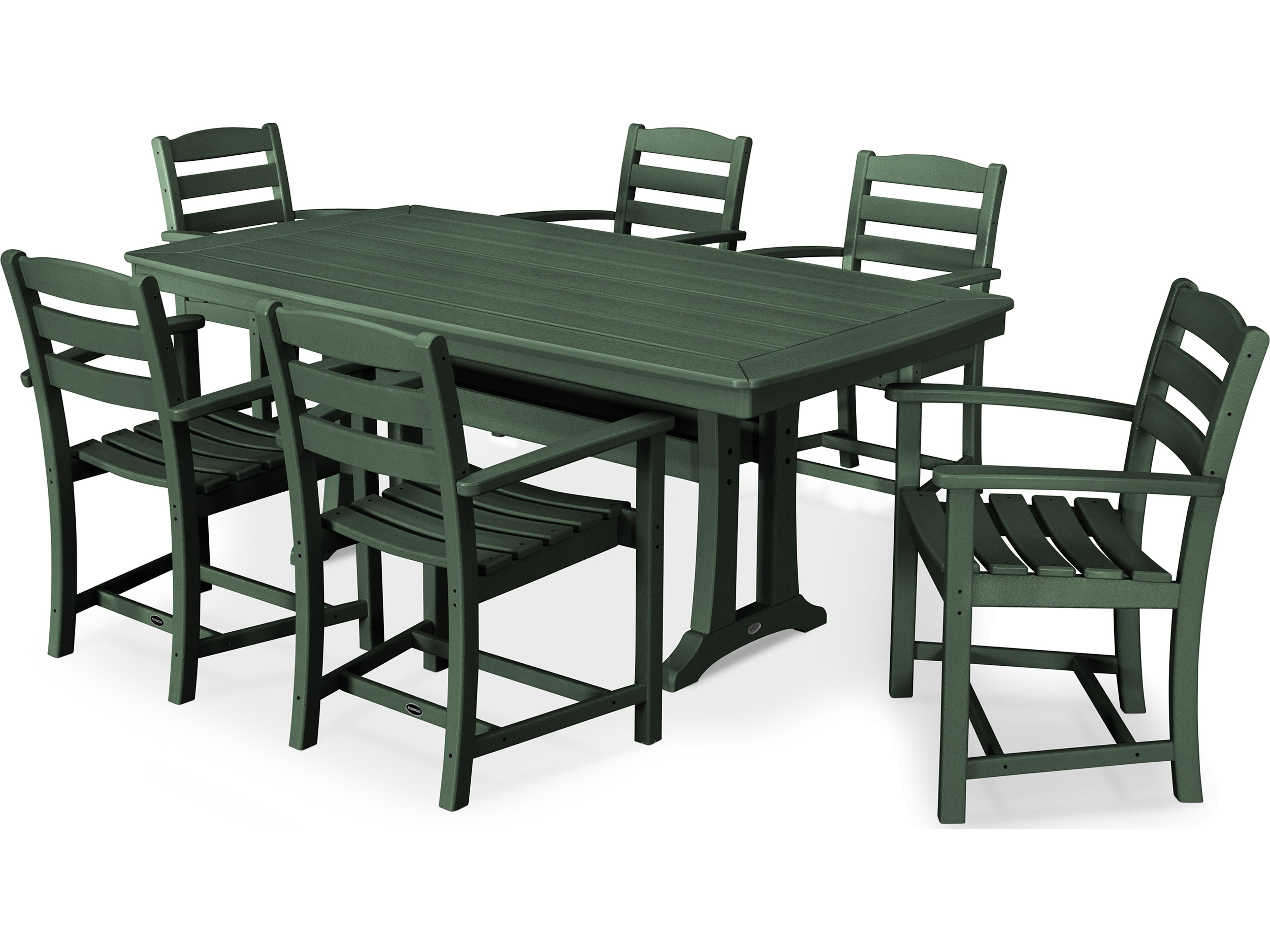 POLYWOOD® La Casa Cafe Recycled Plastic 7 Piece Outdoor Patio Dining Set