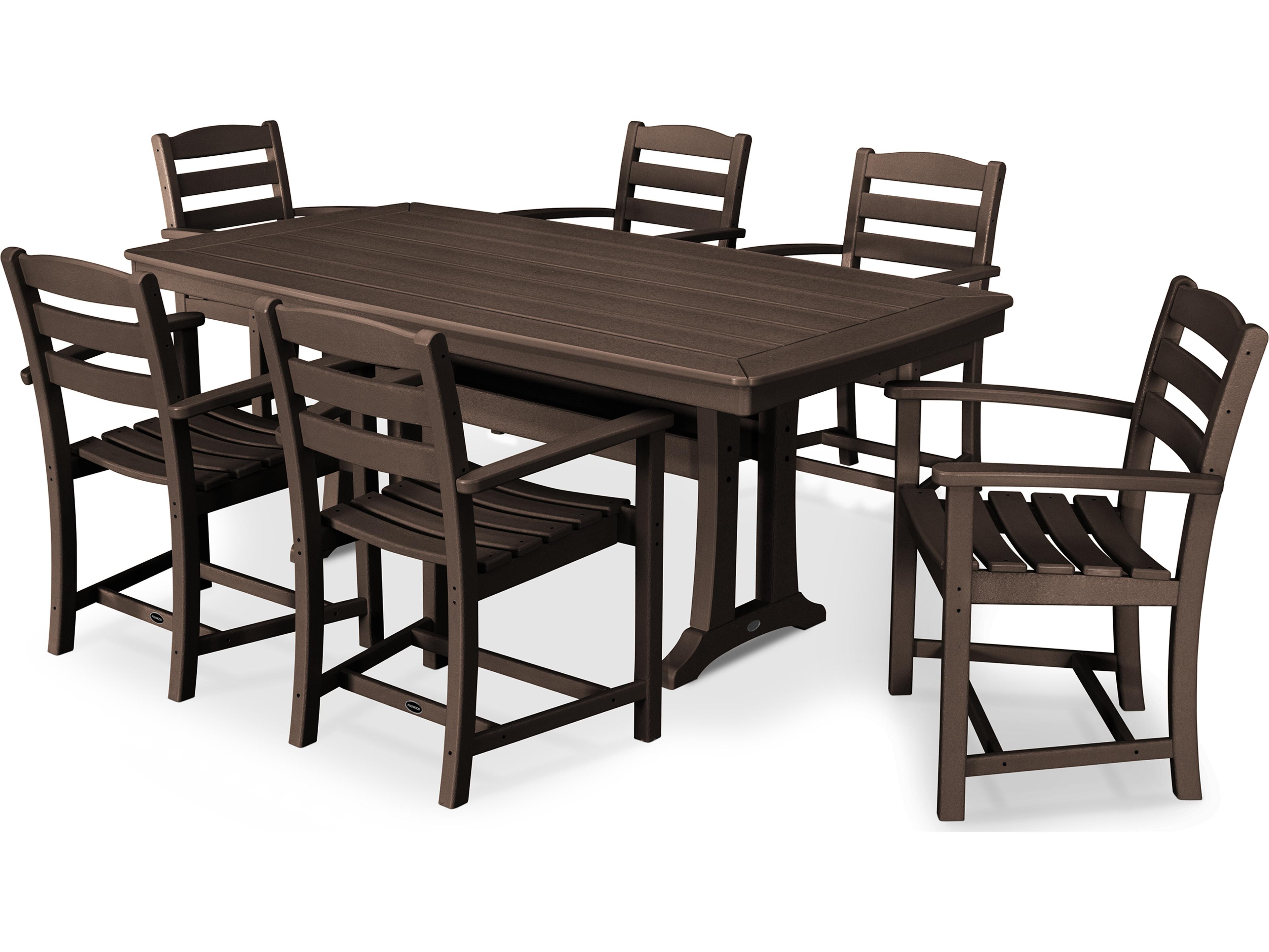 POLYWOOD® La Casa Cafe Recycled Plastic 7 Piece Outdoor Patio Dining Set
