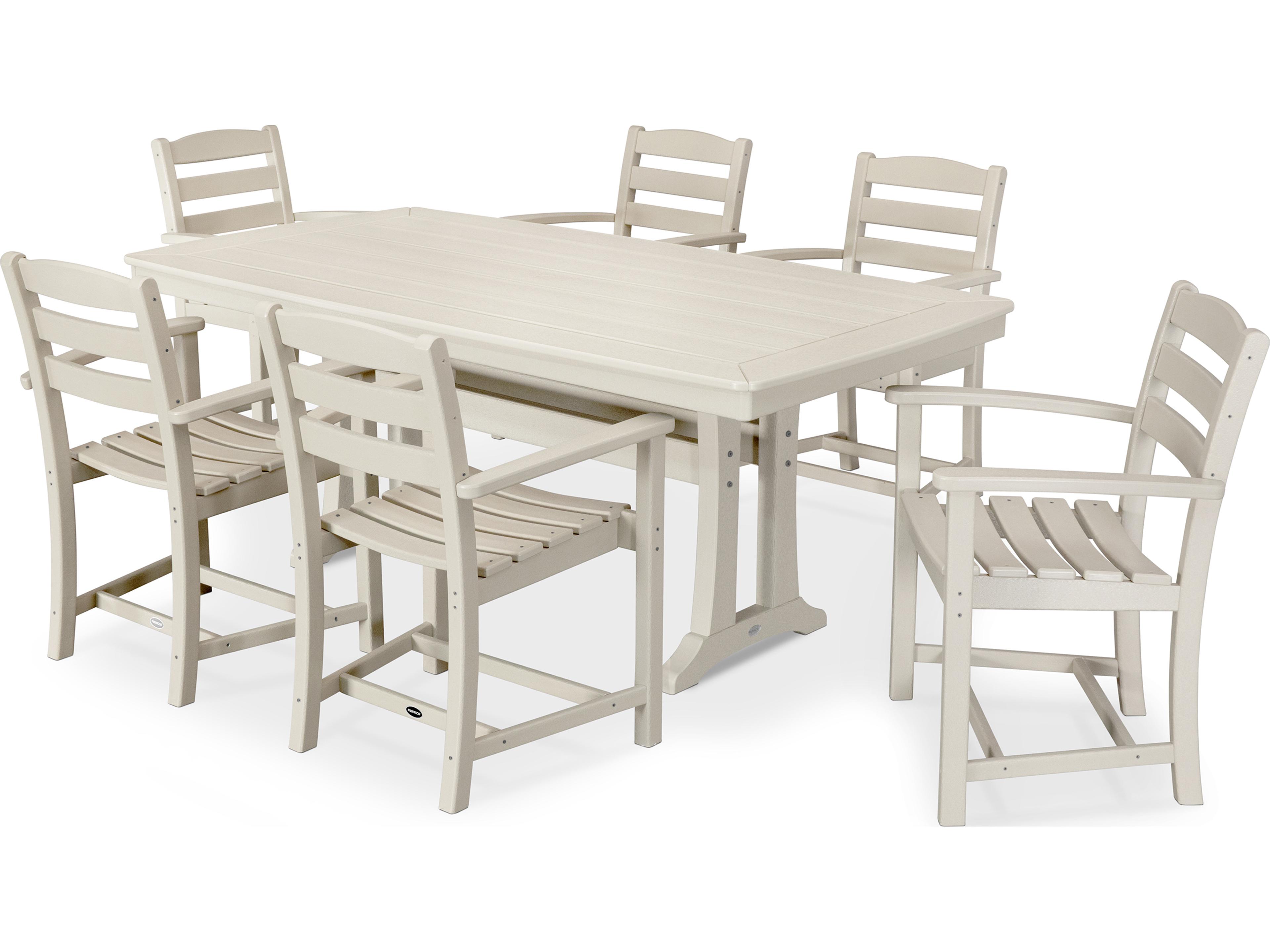 POLYWOOD® La Casa Cafe Recycled Plastic 7 Piece Outdoor Patio Dining Set