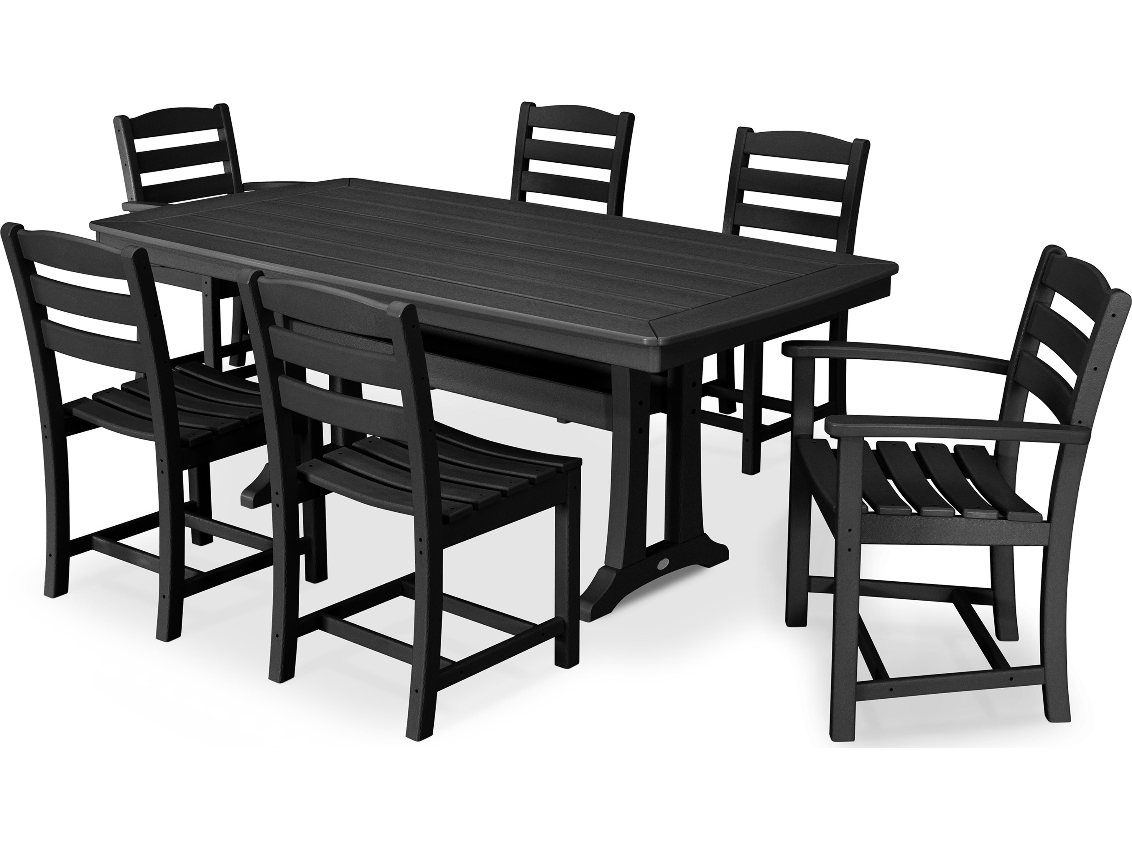 POLYWOOD® La Casa Cafe Recycled Plastic 7 Piece Patio Dining Set
