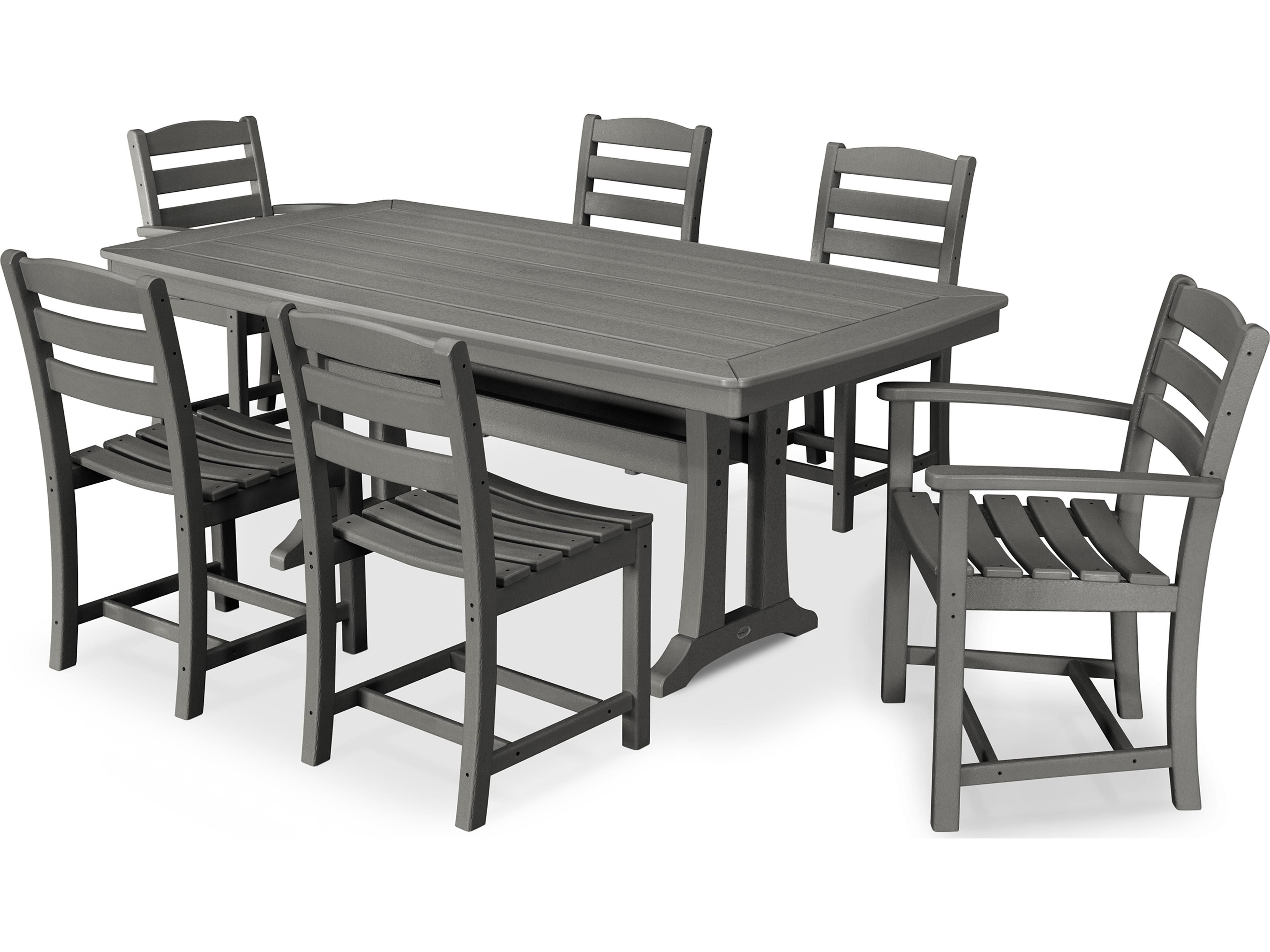 POLYWOOD® La Casa Cafe Recycled Plastic 7 Piece Patio Dining Set