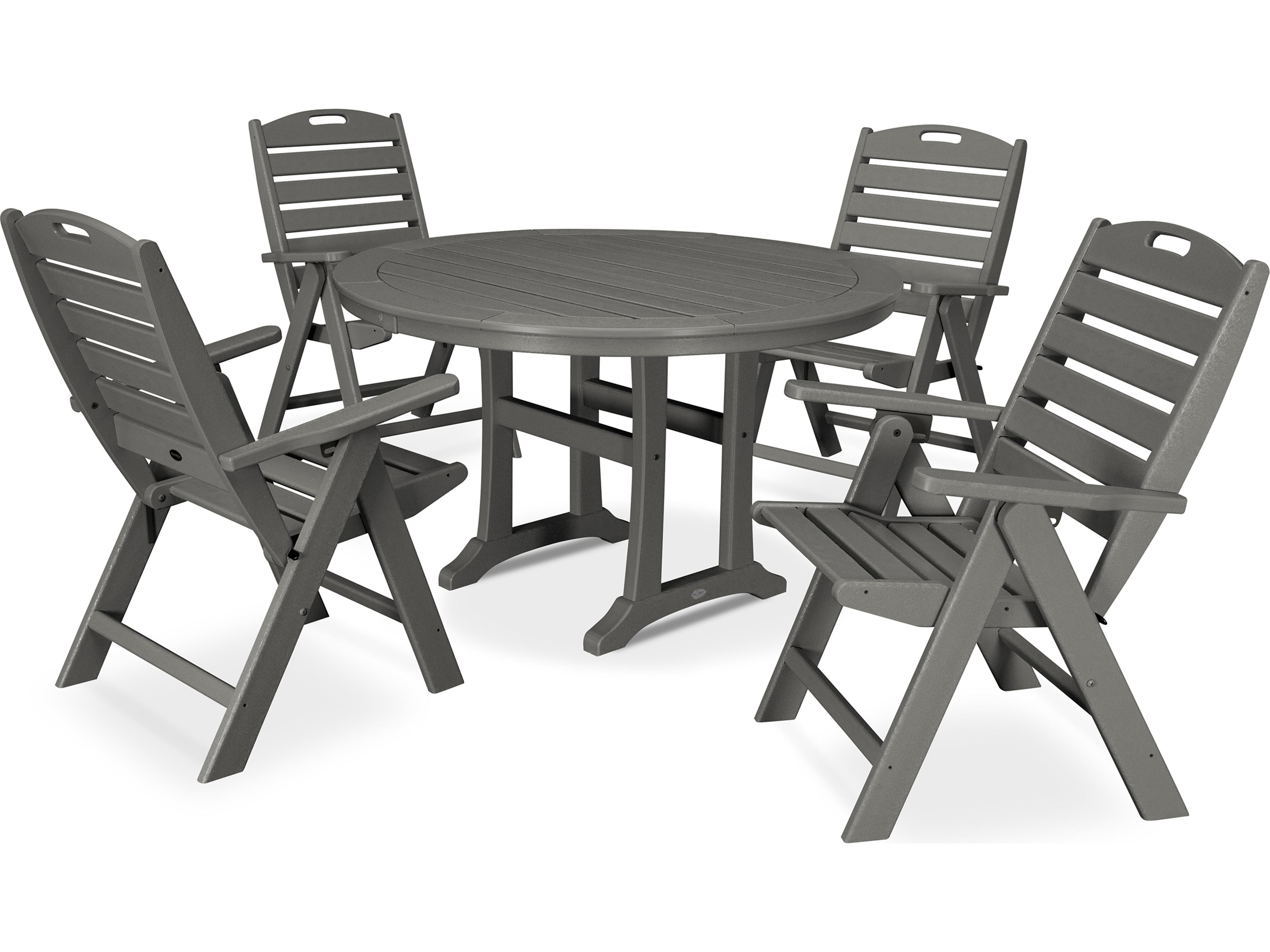 POLYWOOD® Nautical Recycled Plastic 5 Piece Outdoor Patio Dining Set
