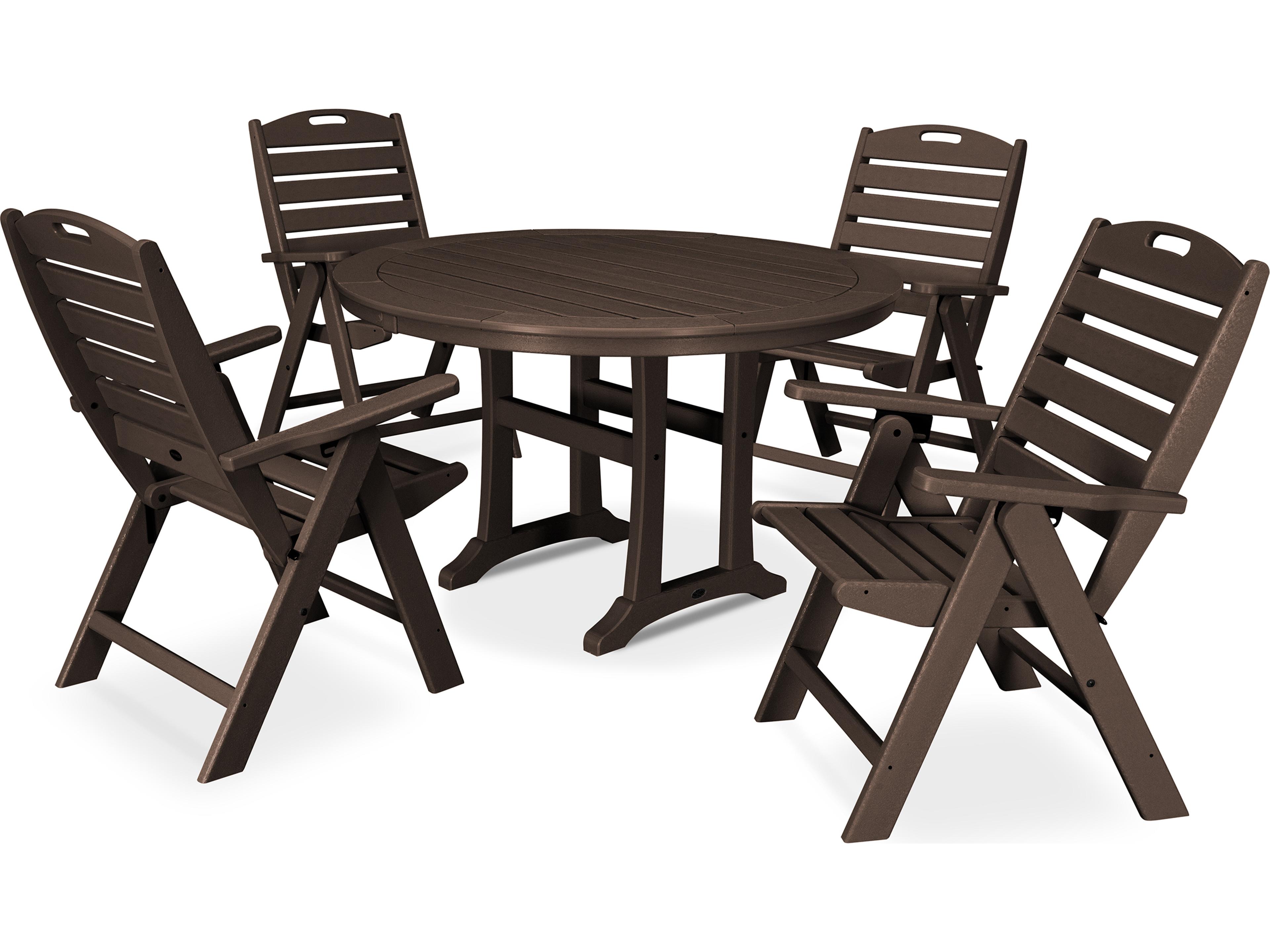POLYWOOD® Nautical Recycled Plastic 5 Piece Outdoor Patio Dining Set