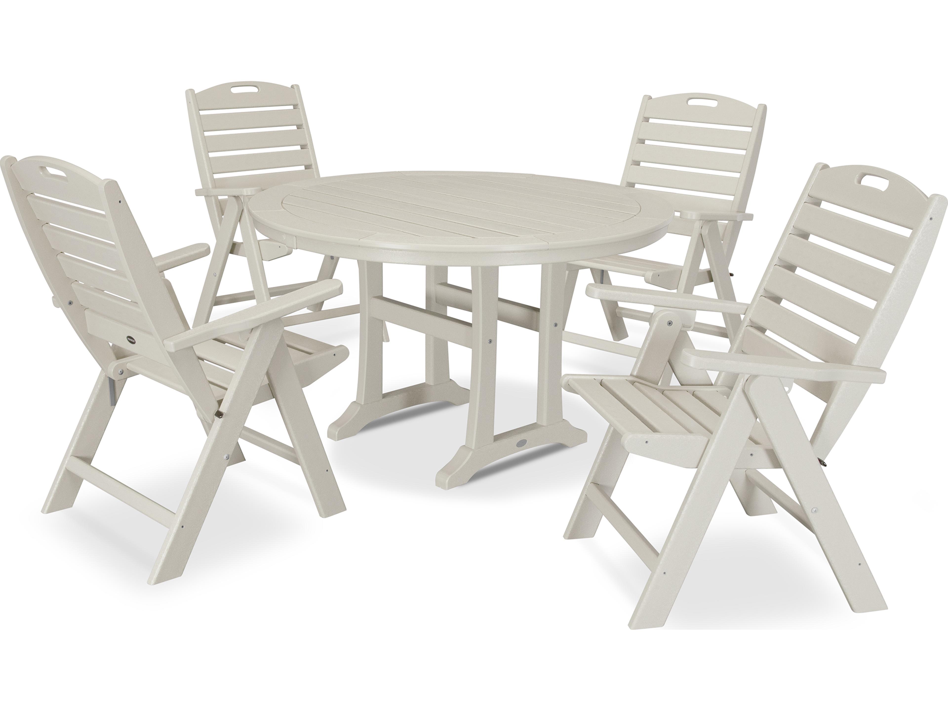 POLYWOOD® Nautical Recycled Plastic 5 Piece Outdoor Patio Dining Set