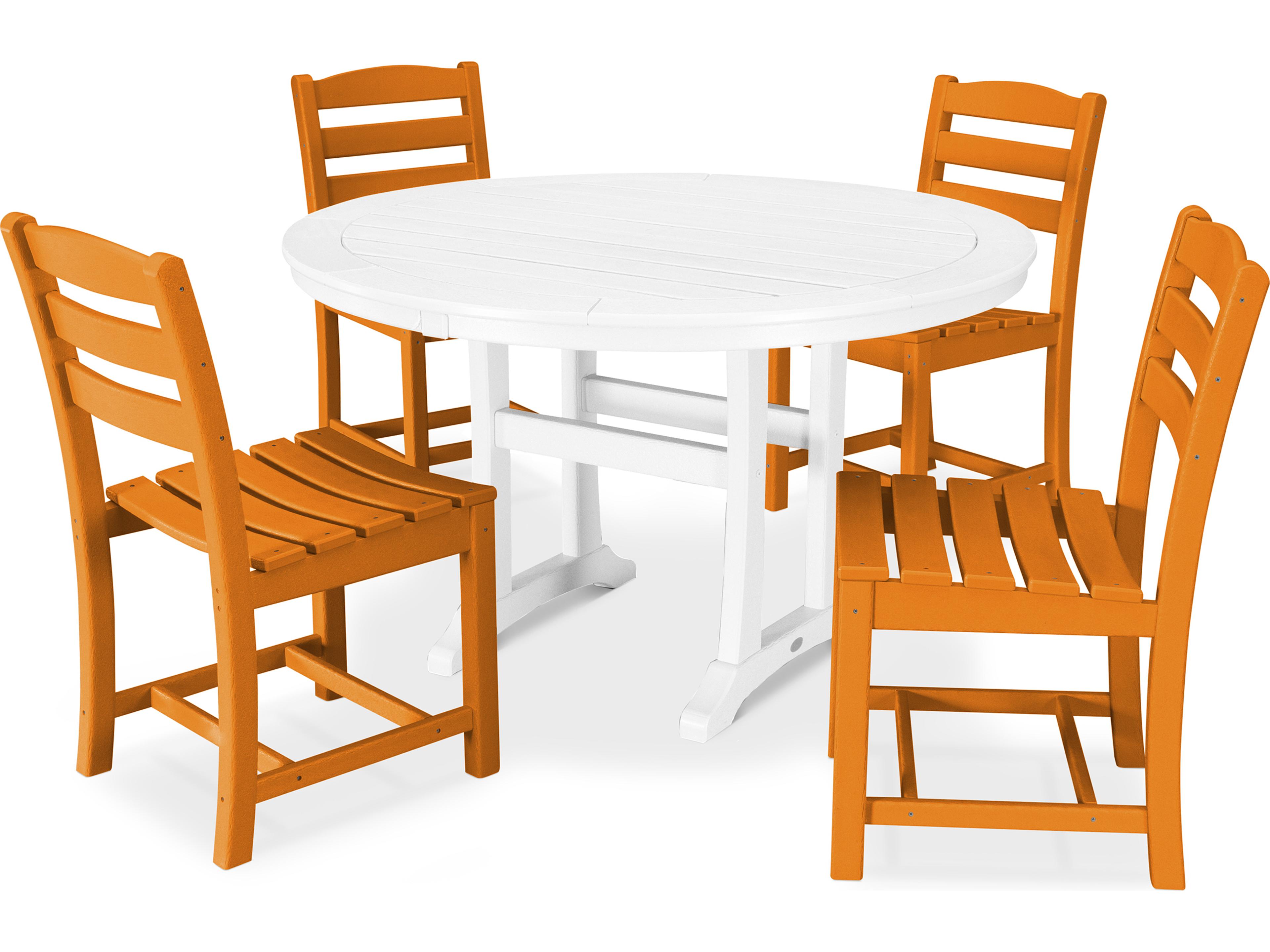 POLYWOOD® La Casa Cafe Recycled Plastic 5 Piece Dining Side Set