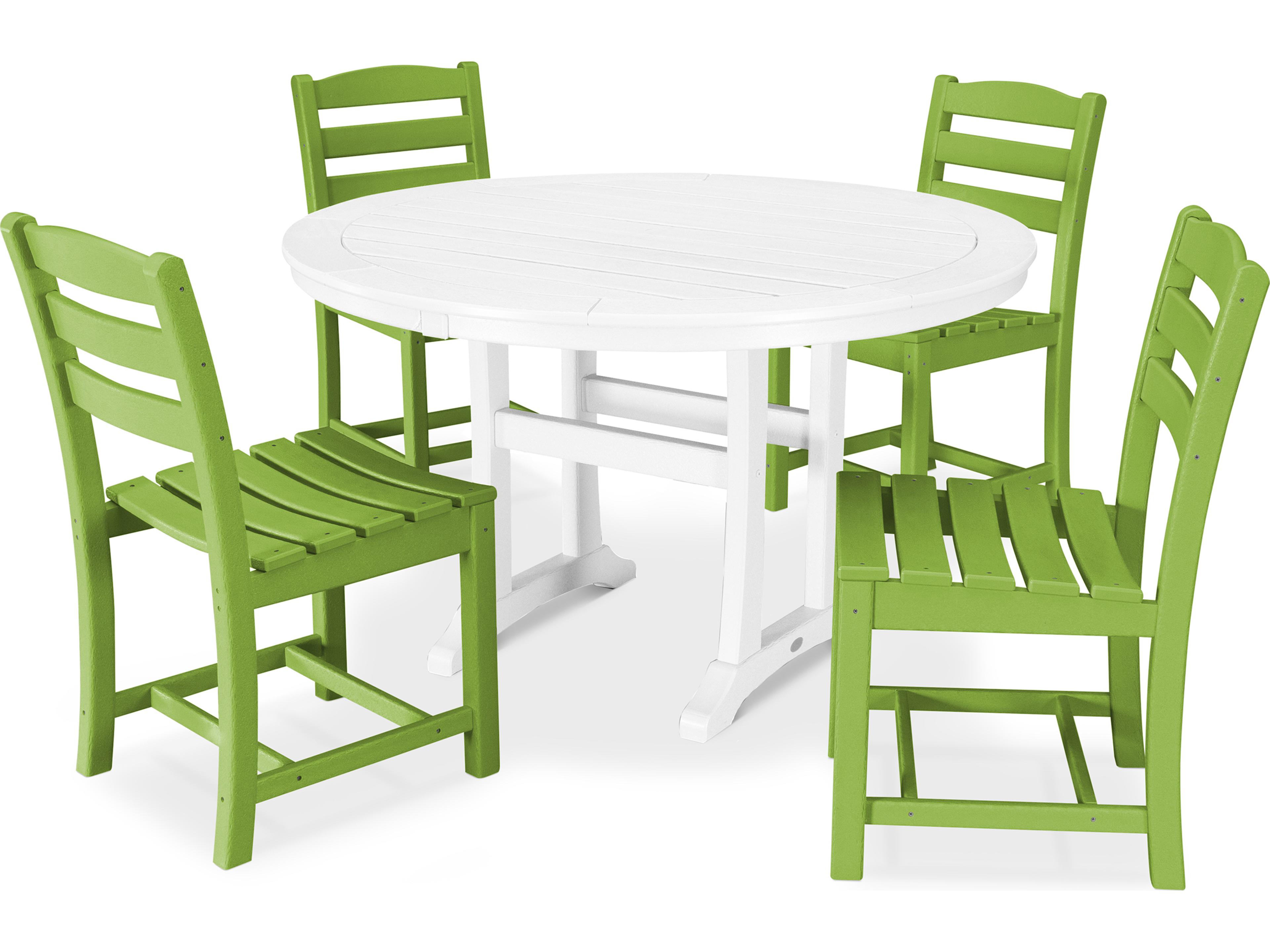 POLYWOOD® La Casa Cafe Recycled Plastic 5 Piece Dining Side Set
