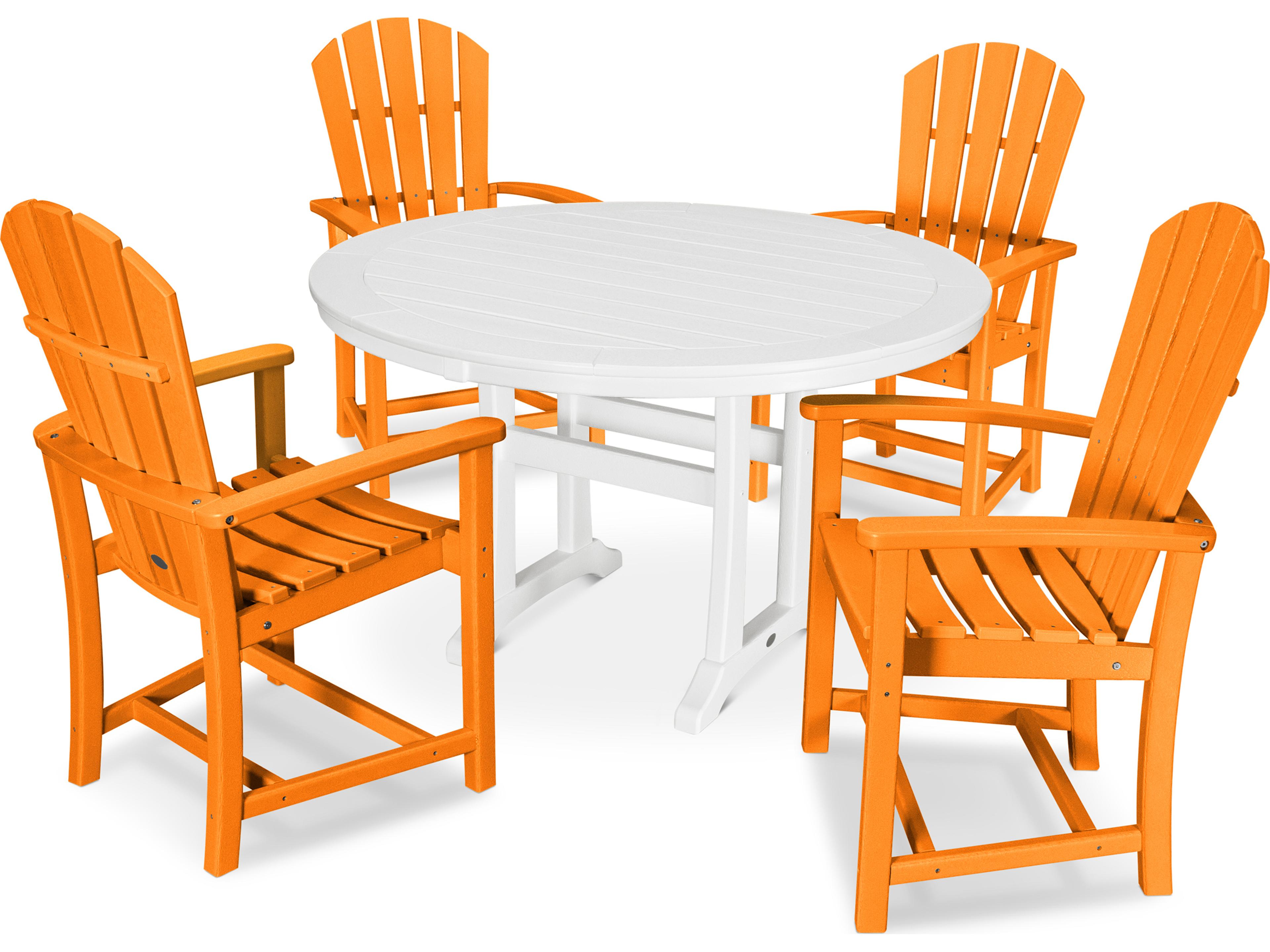 POLYWOOD® Palm Coast Recycled Plastic 5 Piece Outdoor Dining Set