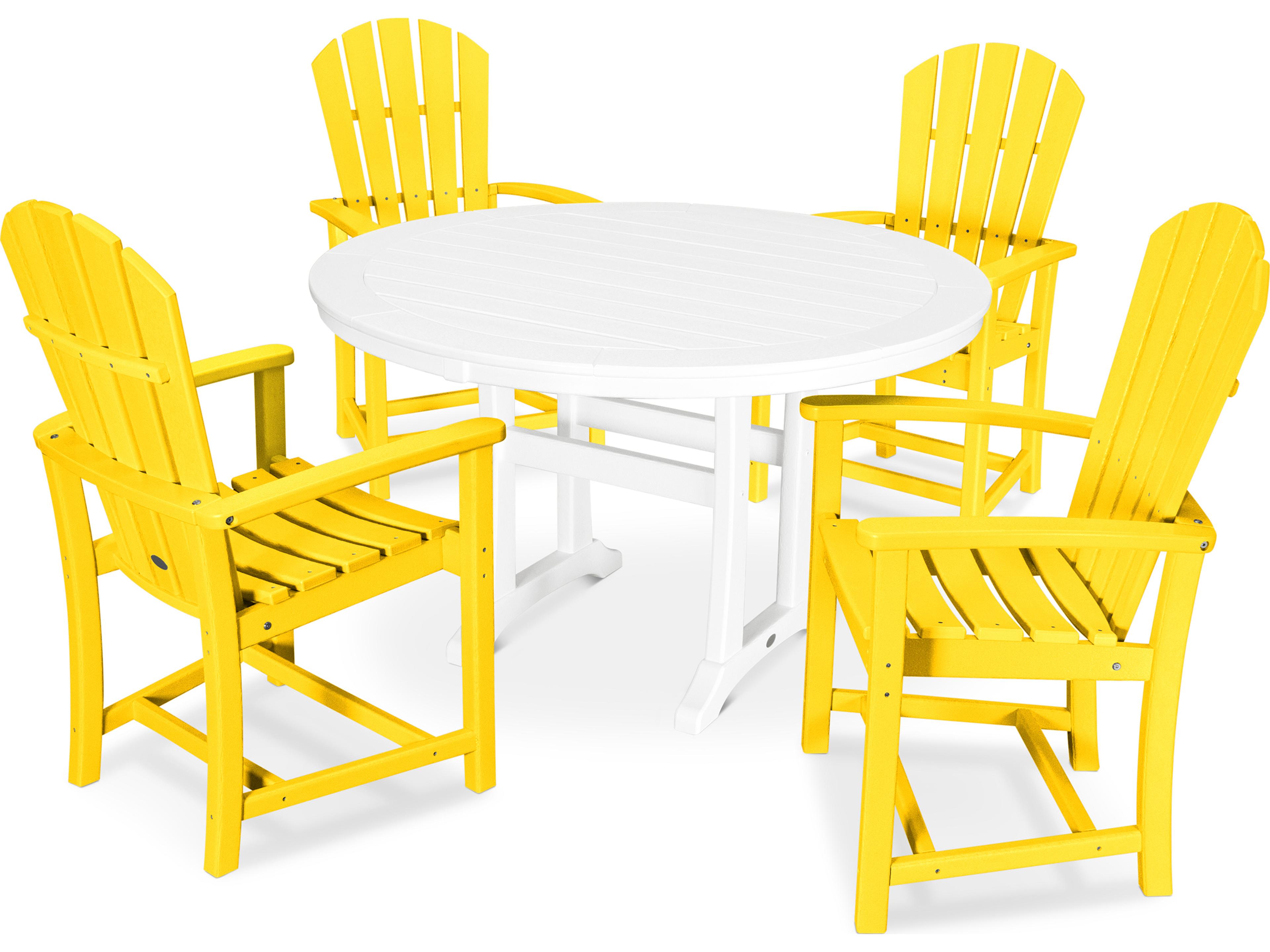 POLYWOOD® Palm Coast Recycled Plastic 5 Piece Outdoor Dining Set