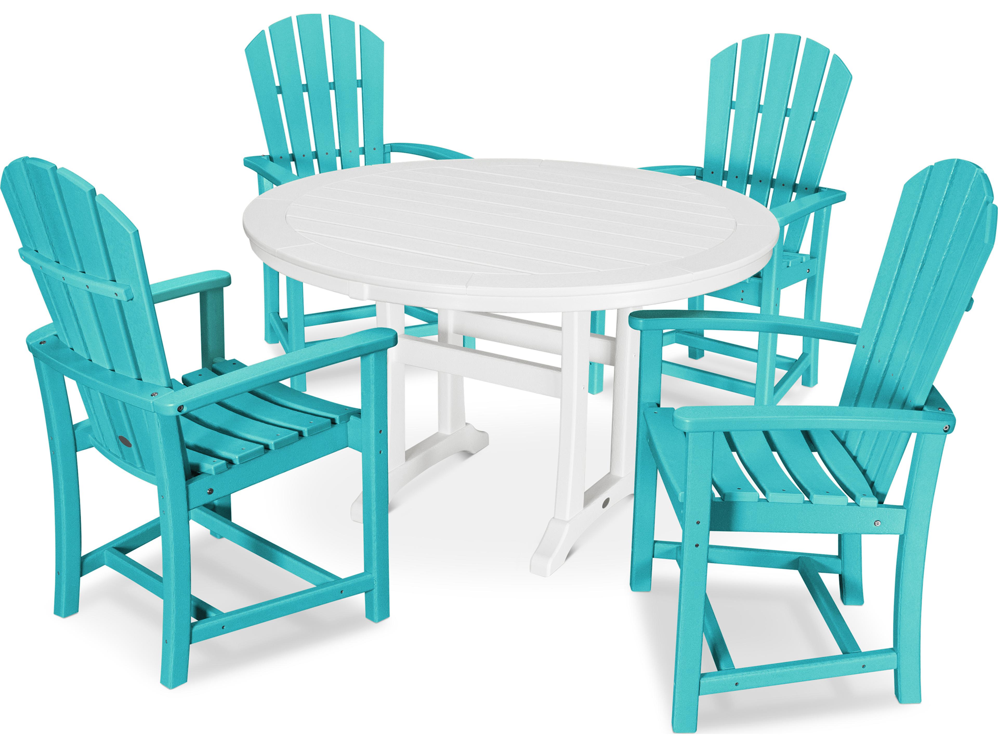 POLYWOOD® Palm Coast Recycled Plastic 5 Piece Outdoor Dining Set