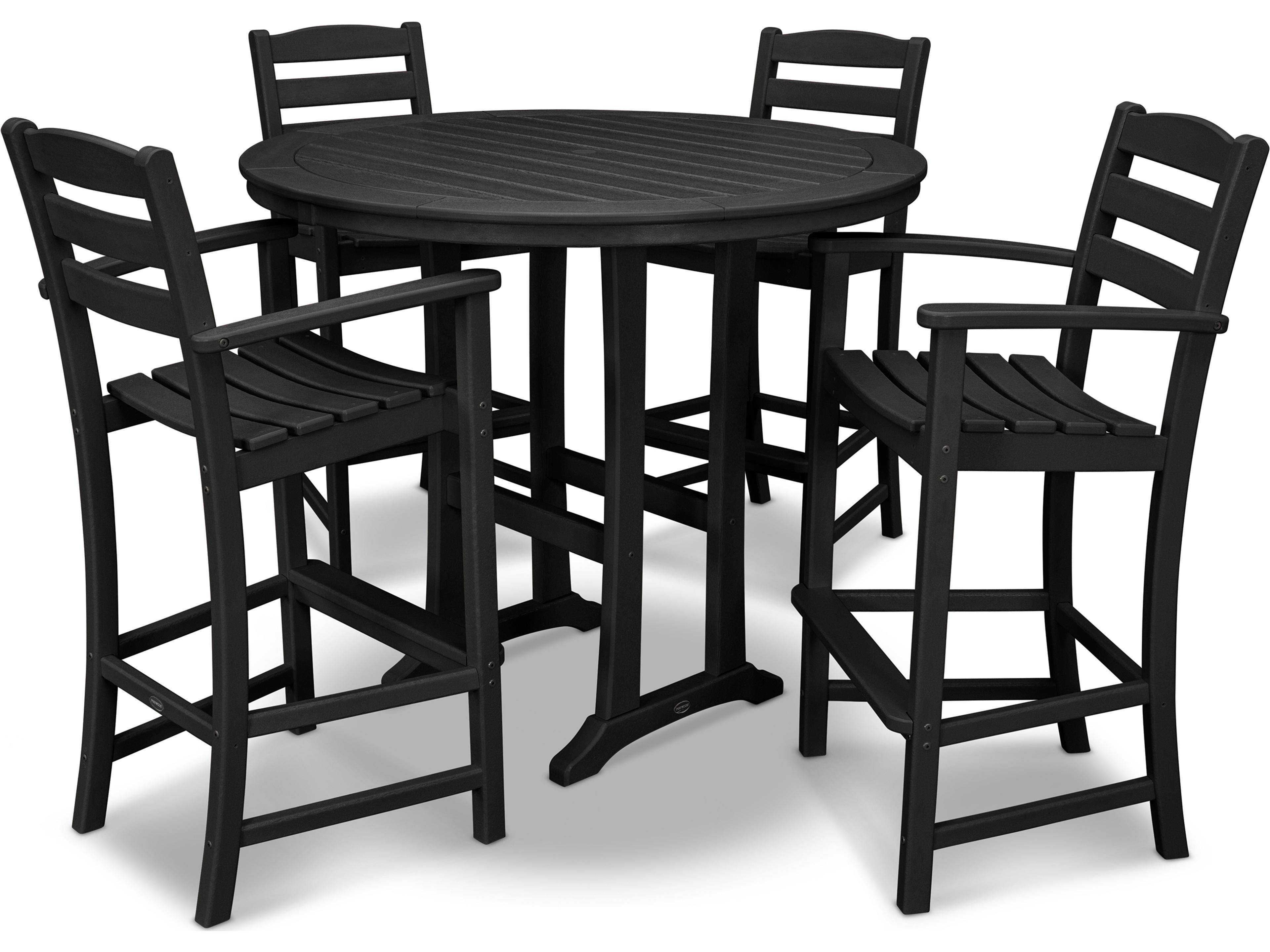 POLYWOOD® La Casa Recycled Plastic 5 Piece Bar Set