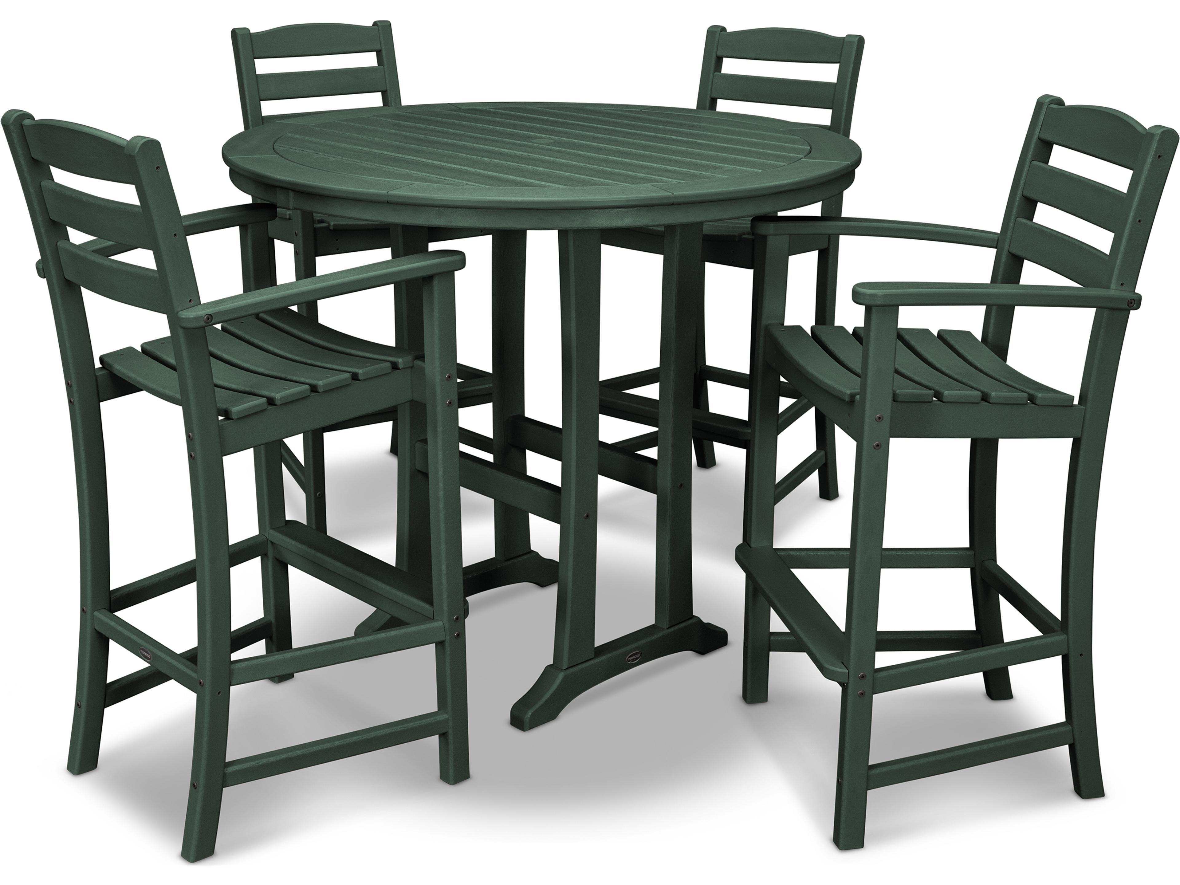 POLYWOOD® La Casa Recycled Plastic 5 Piece Bar Set