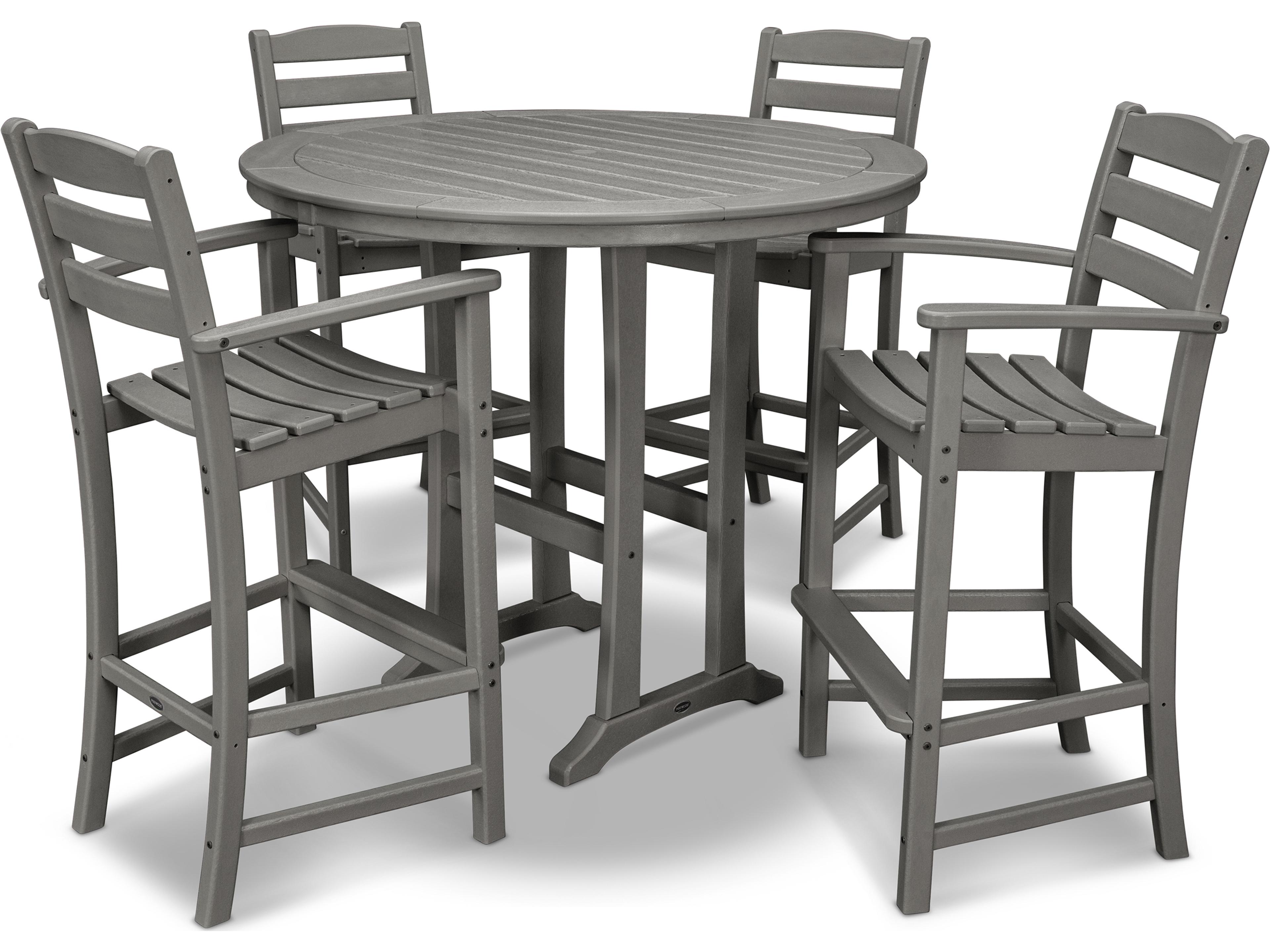 POLYWOOD® La Casa Recycled Plastic 5 Piece Bar Set