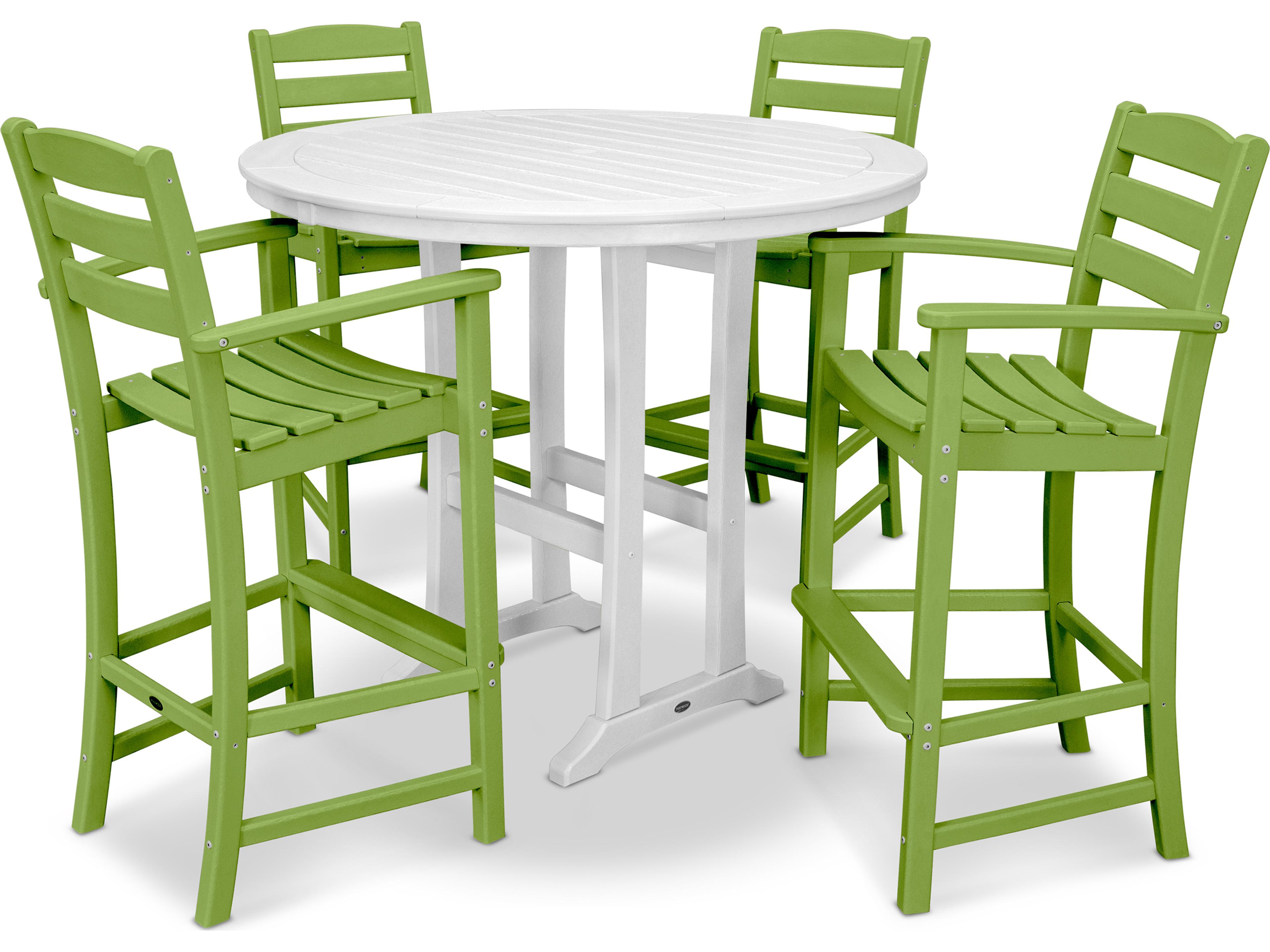 POLYWOOD® La Casa Recycled Plastic 5 Piece Bar Set