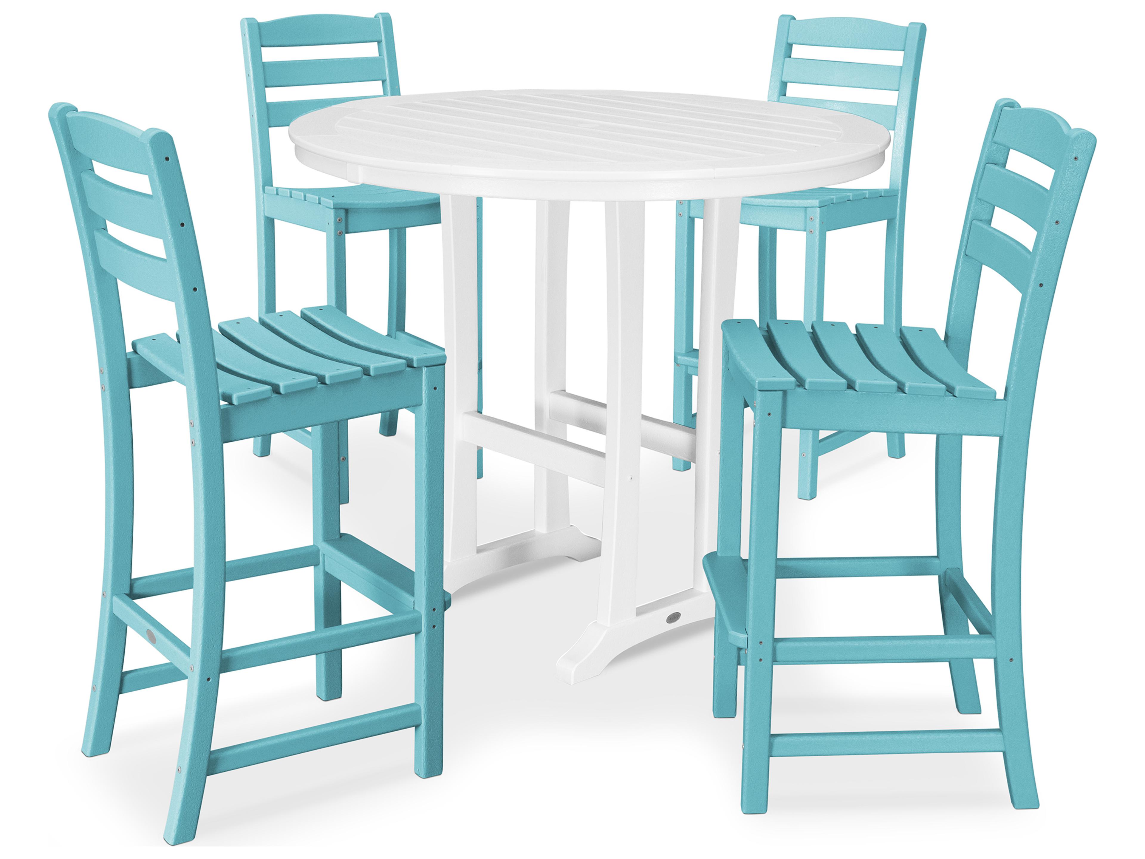POLYWOOD® La Casa Recycled Plastic 5 Piece Bar Side Set