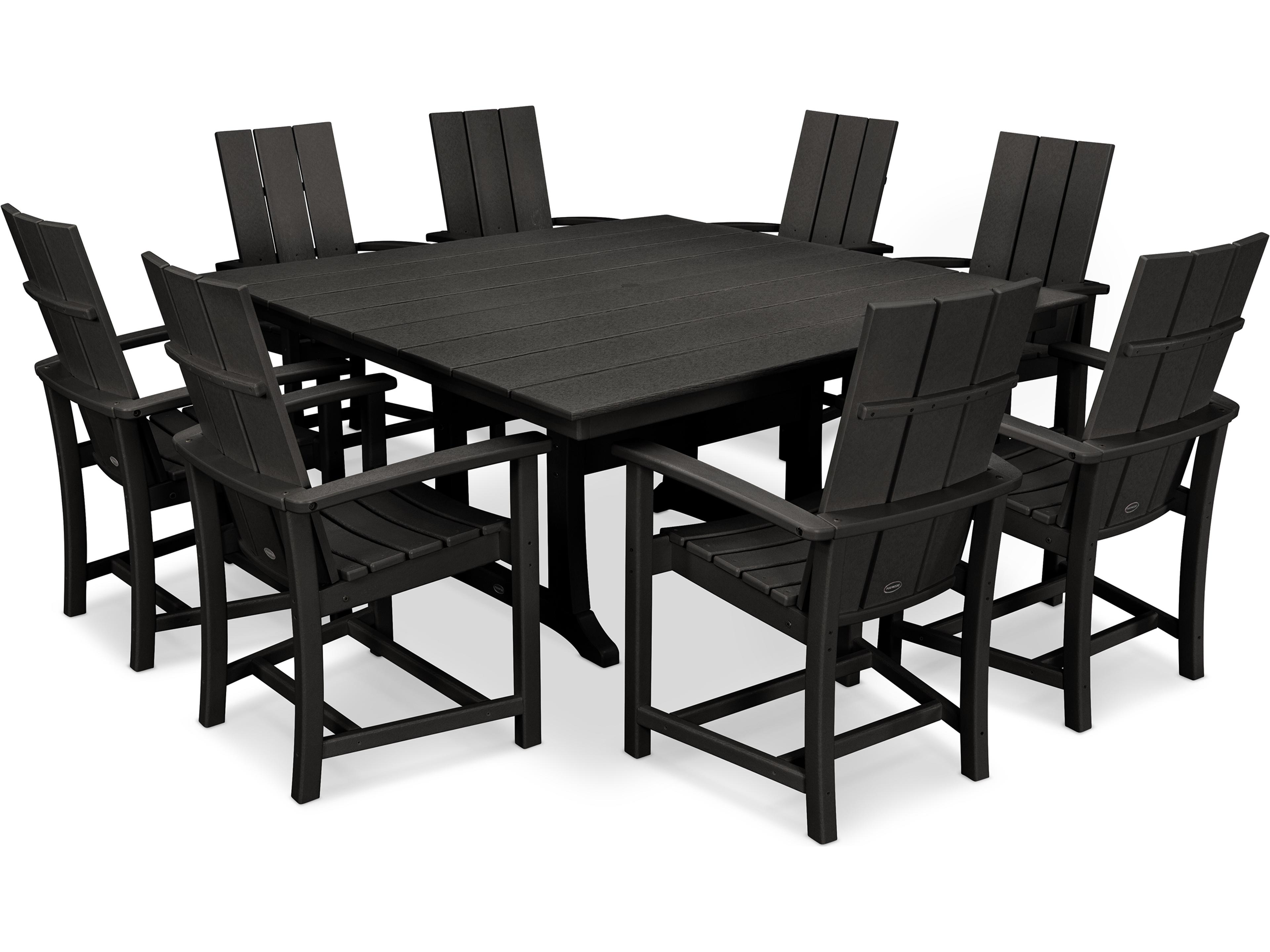 POLYWOOD® Modern Recycled Plastic 9 Piece Patio Dining Set