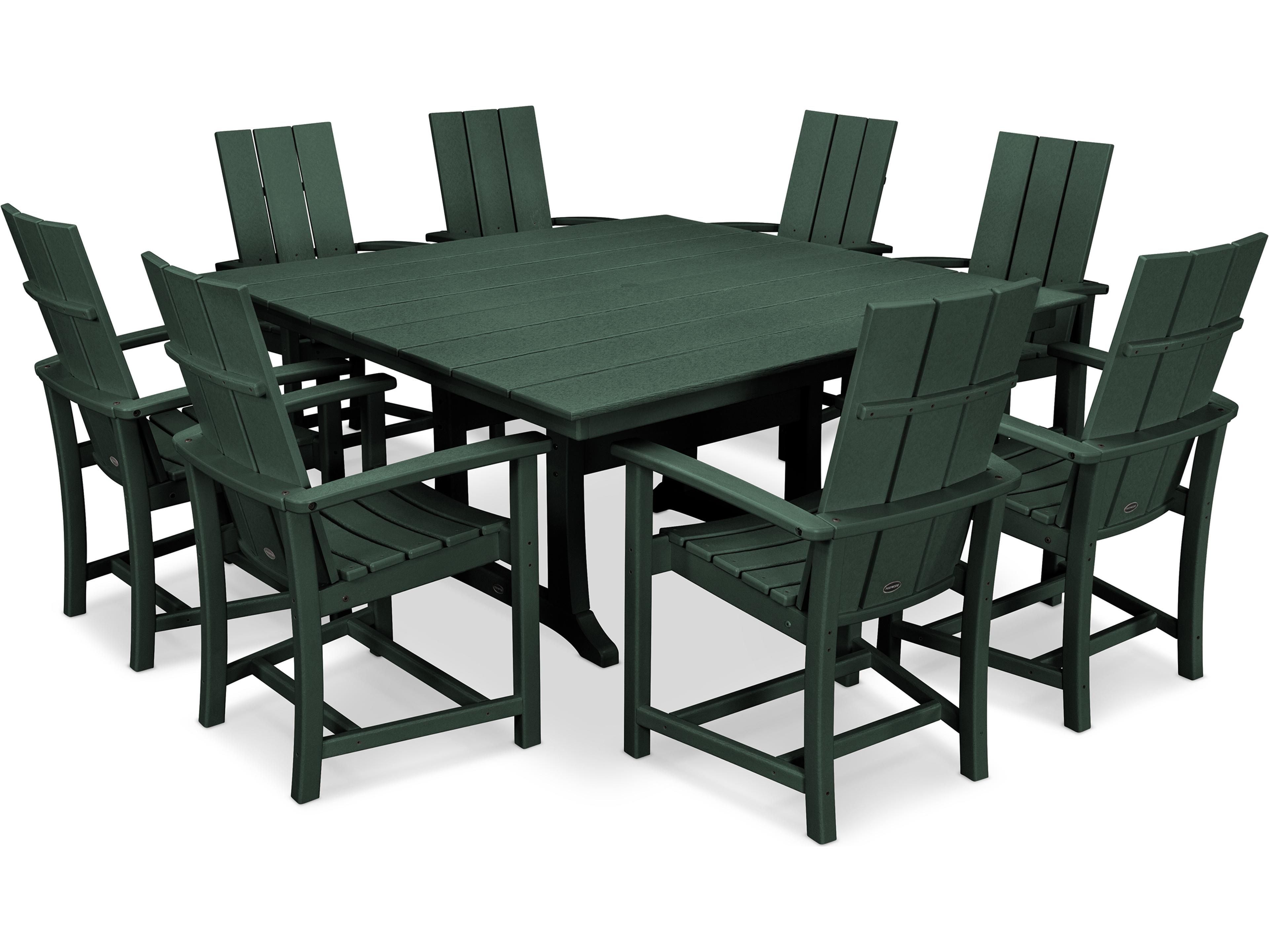 POLYWOOD® Modern Recycled Plastic 9 Piece Patio Dining Set