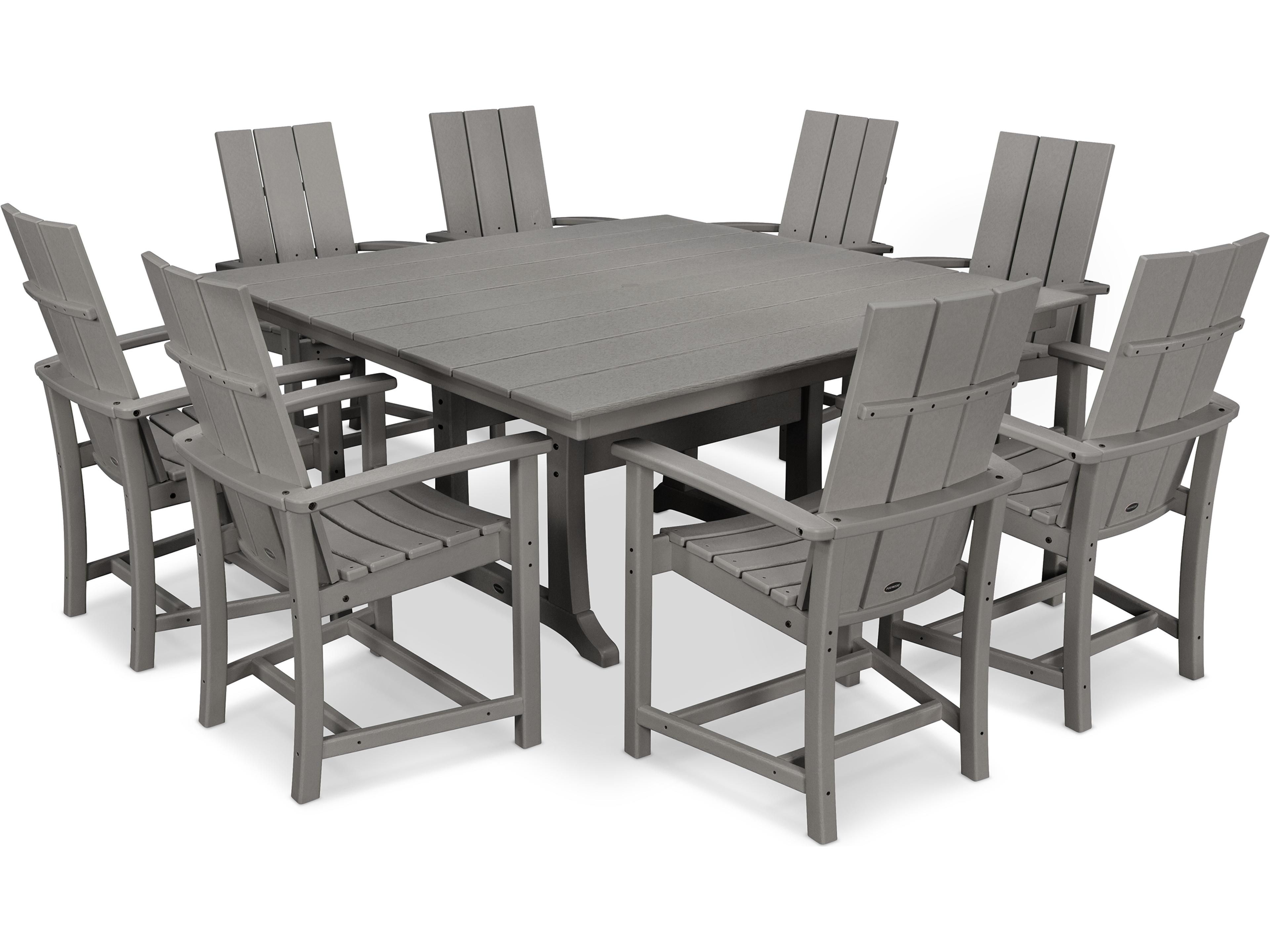 POLYWOOD® Modern Recycled Plastic 9 Piece Patio Dining Set