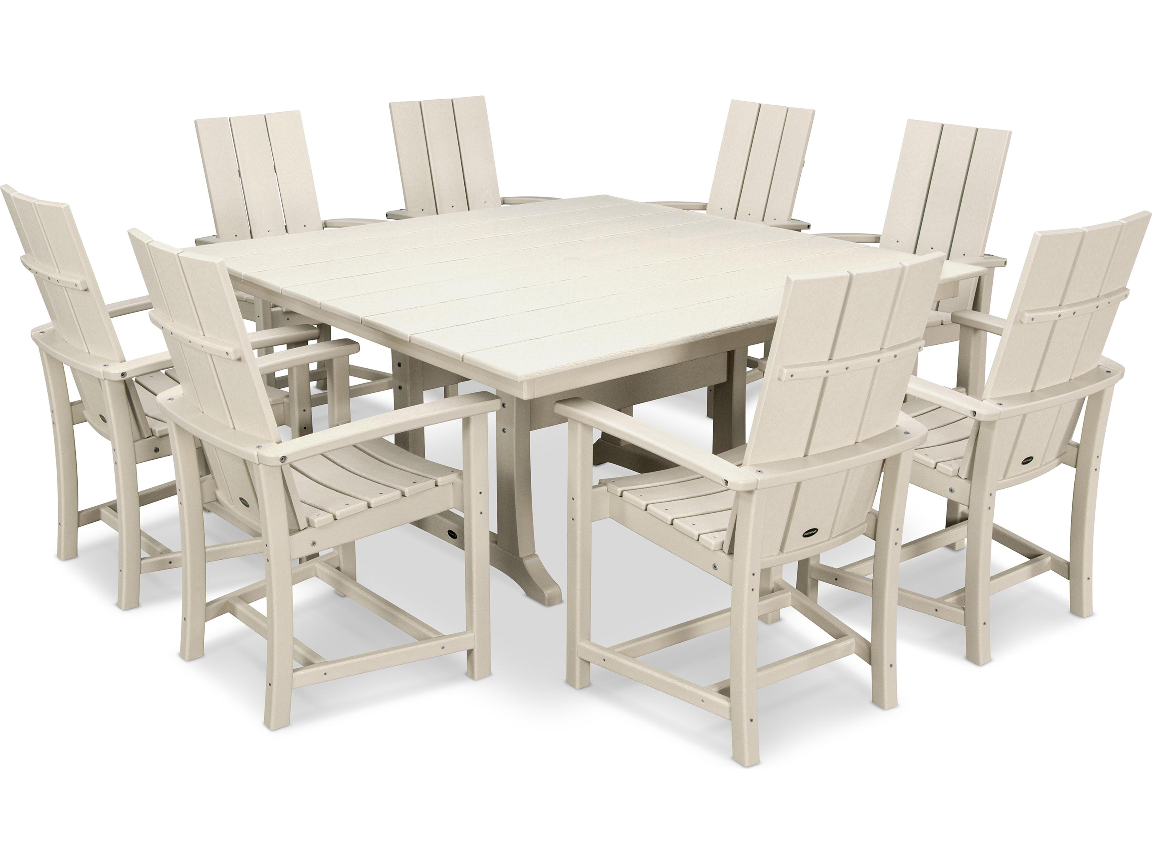 POLYWOOD® Modern Recycled Plastic 9 Piece Patio Dining Set