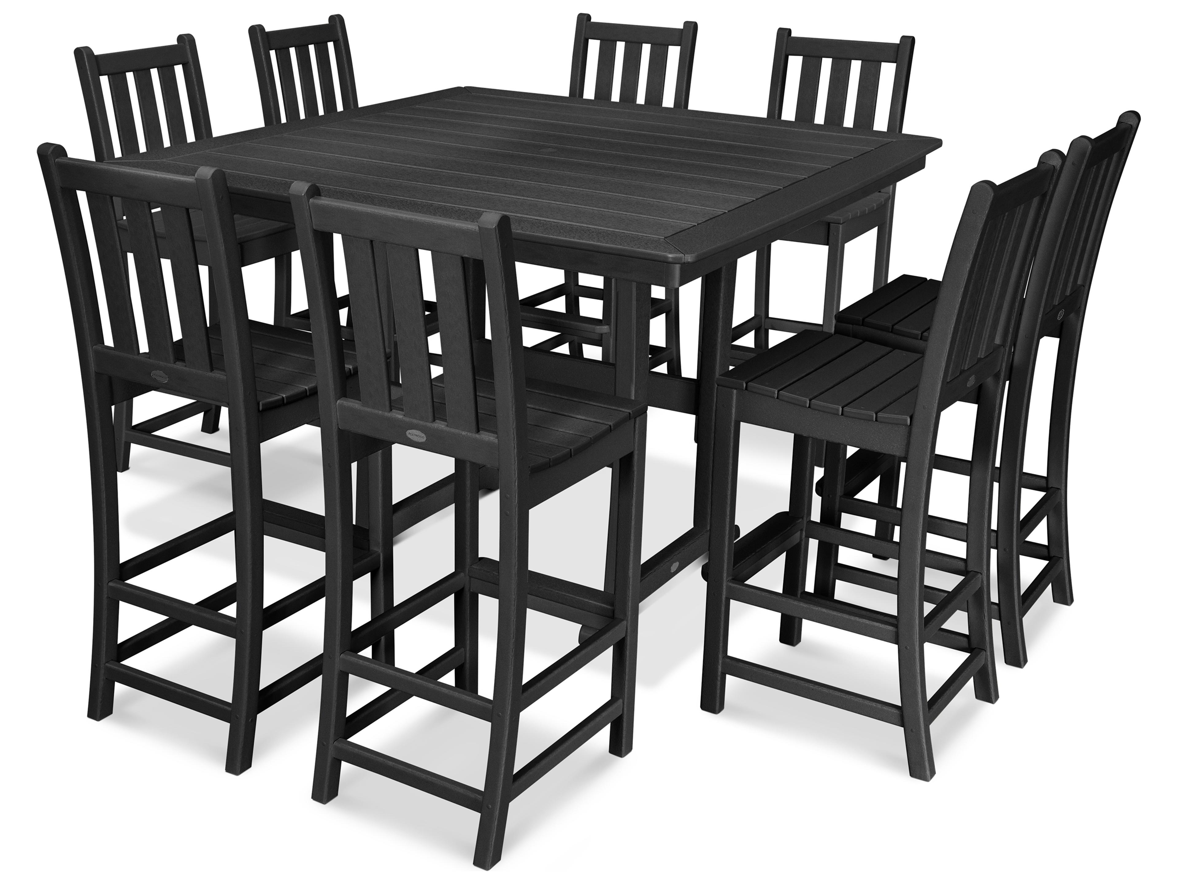 Nautical Recycled Plastic 9 Piece Trestle Bar Set