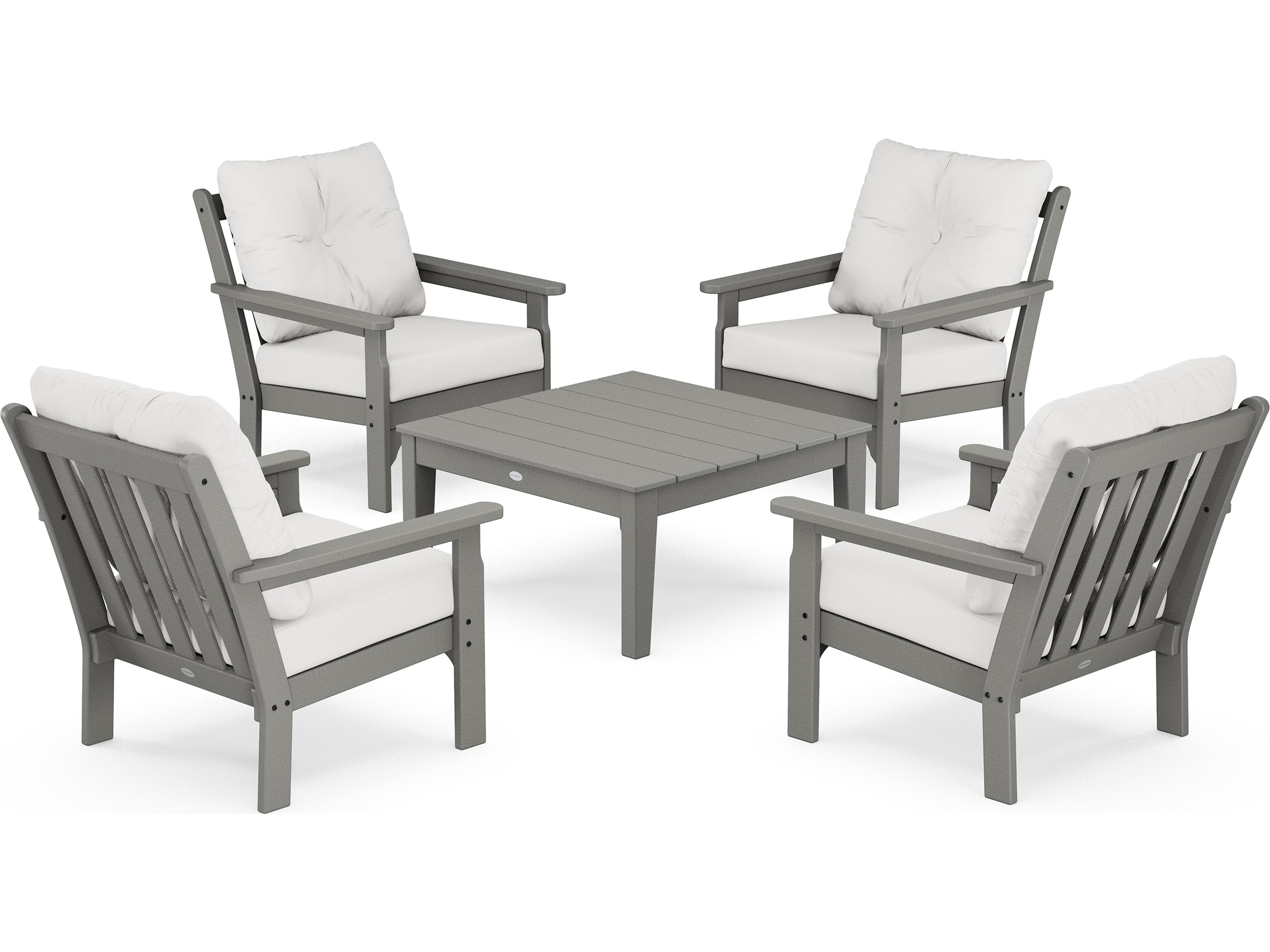 POLYWOOD® Vineyard Recycled Plastic 5 Piece Deep Seating Patio Lounge Set