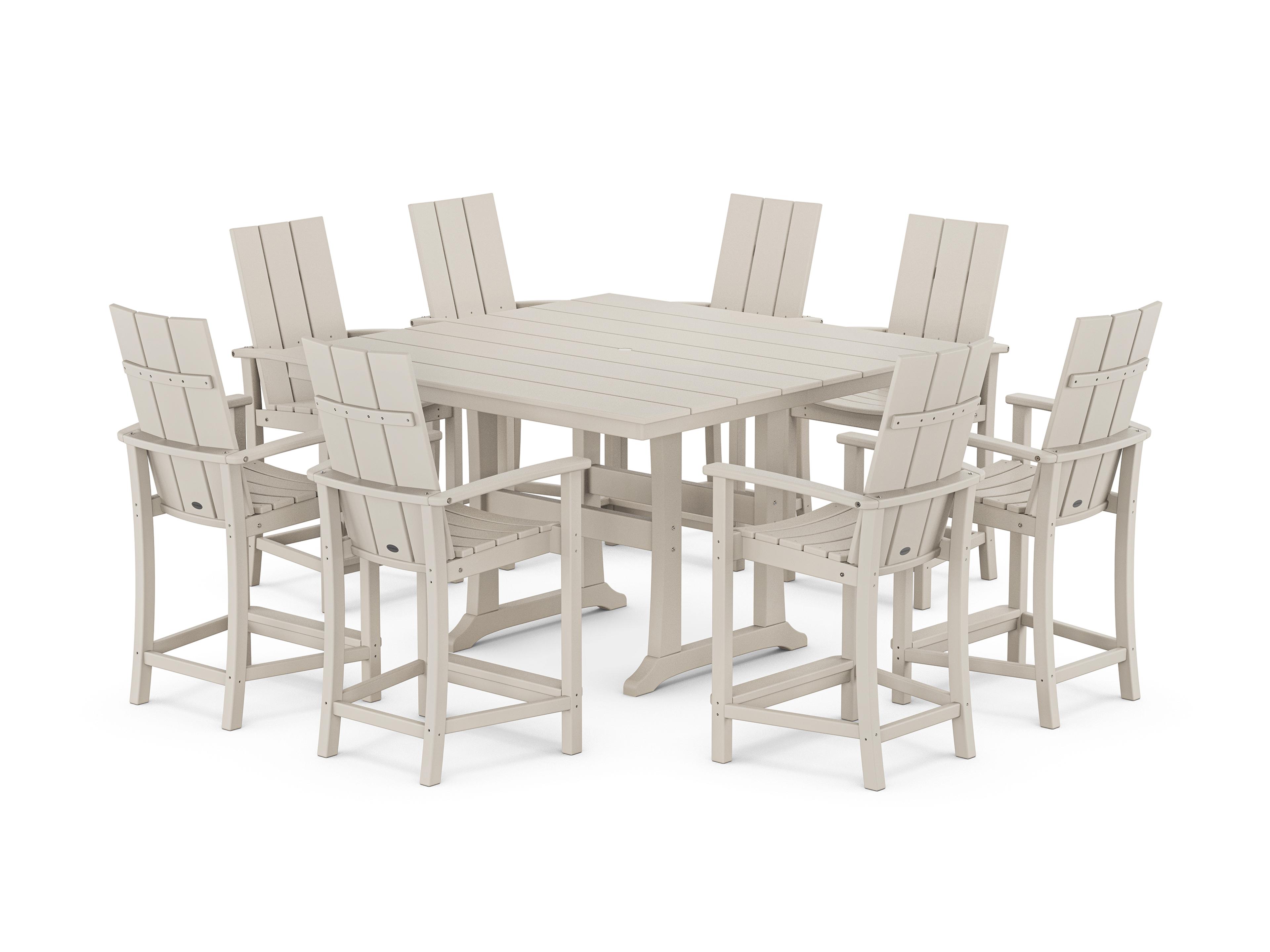 POLYWOOD® Coastal Recycled Plastic 9 Piece Patio Dining Set