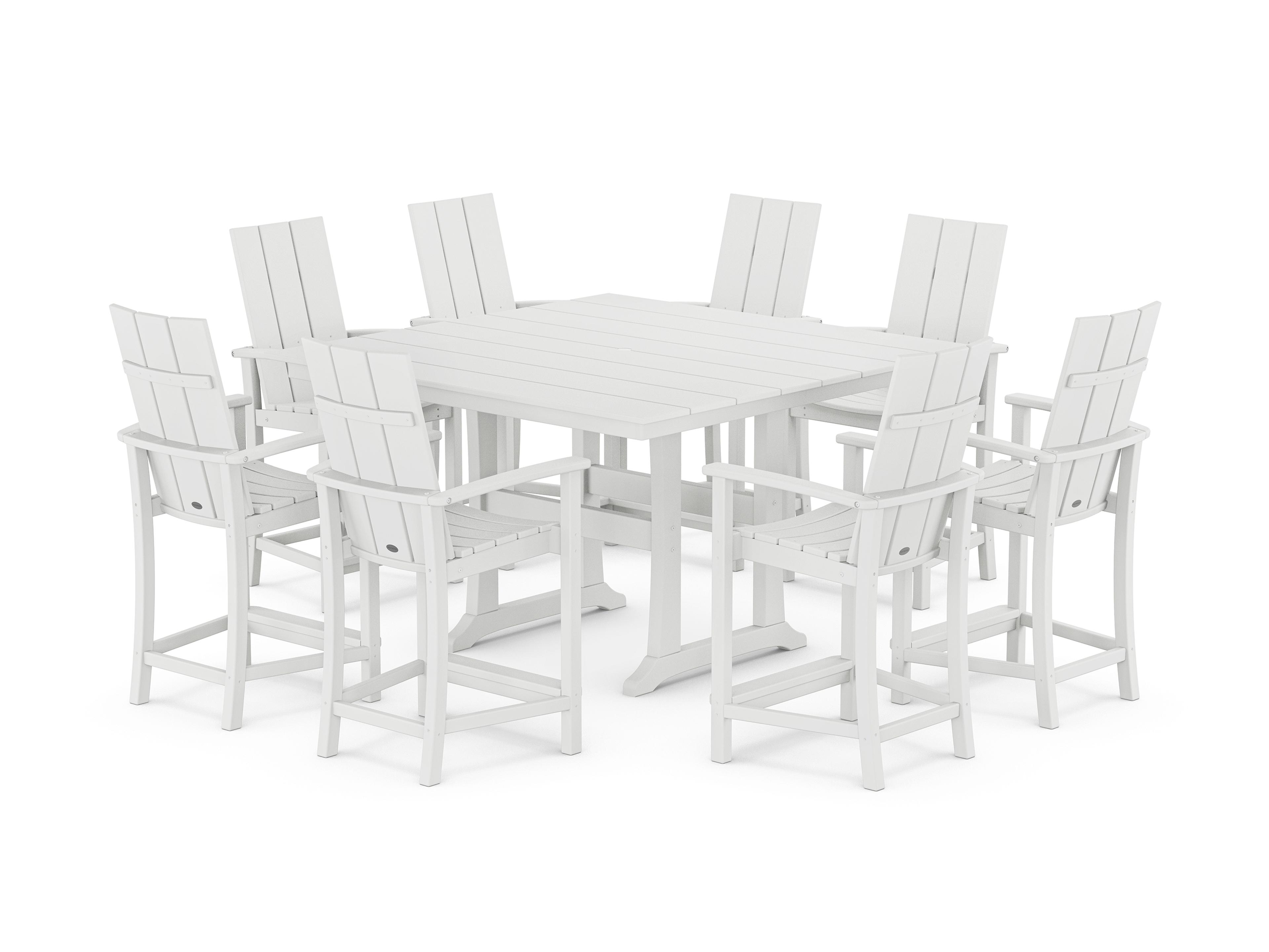 POLYWOOD® Coastal Recycled Plastic 9 Piece Patio Dining Set