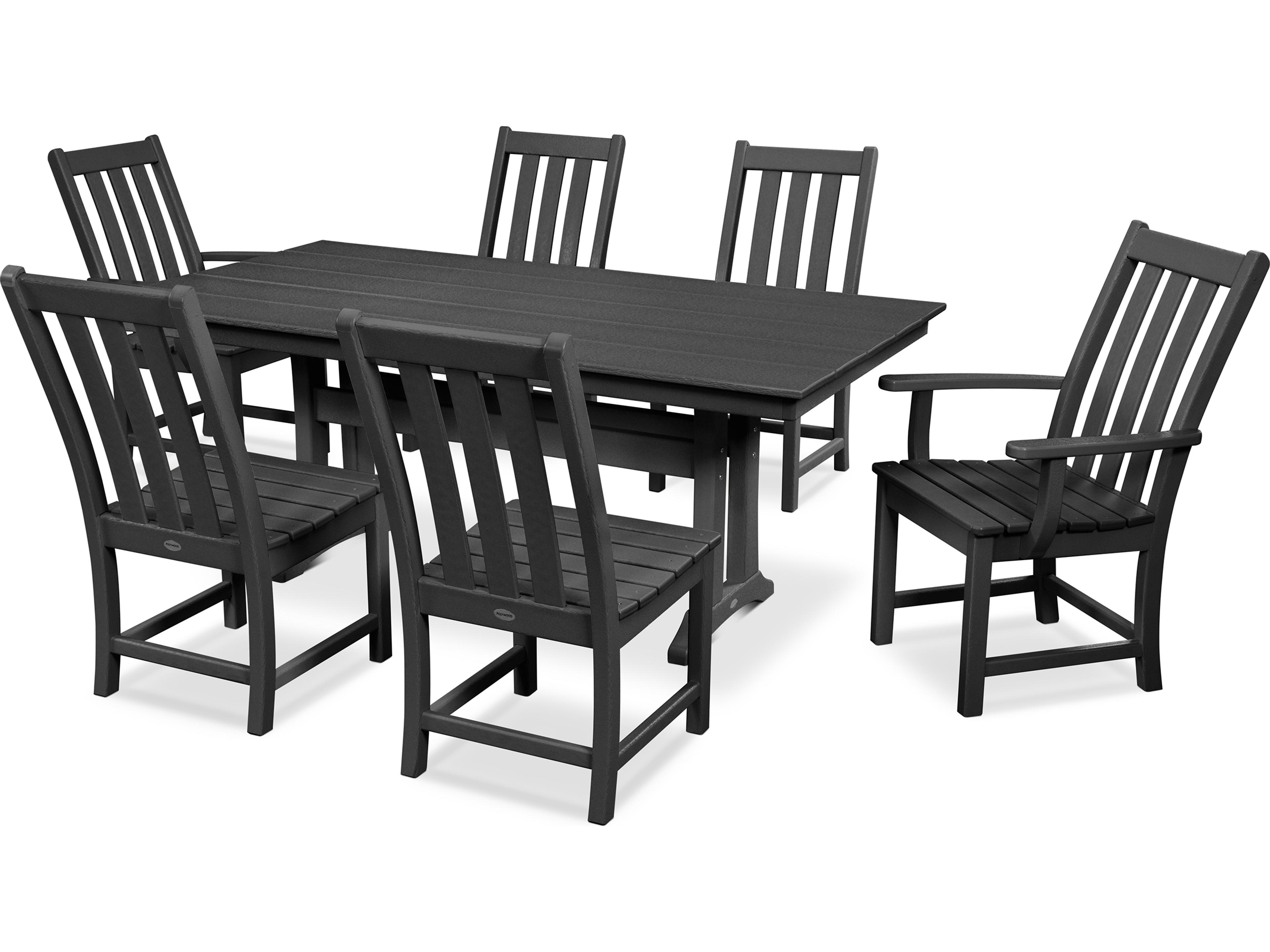 Vineyard Recycled Plastic 5 Piece Farmhouse Patio Dining Set