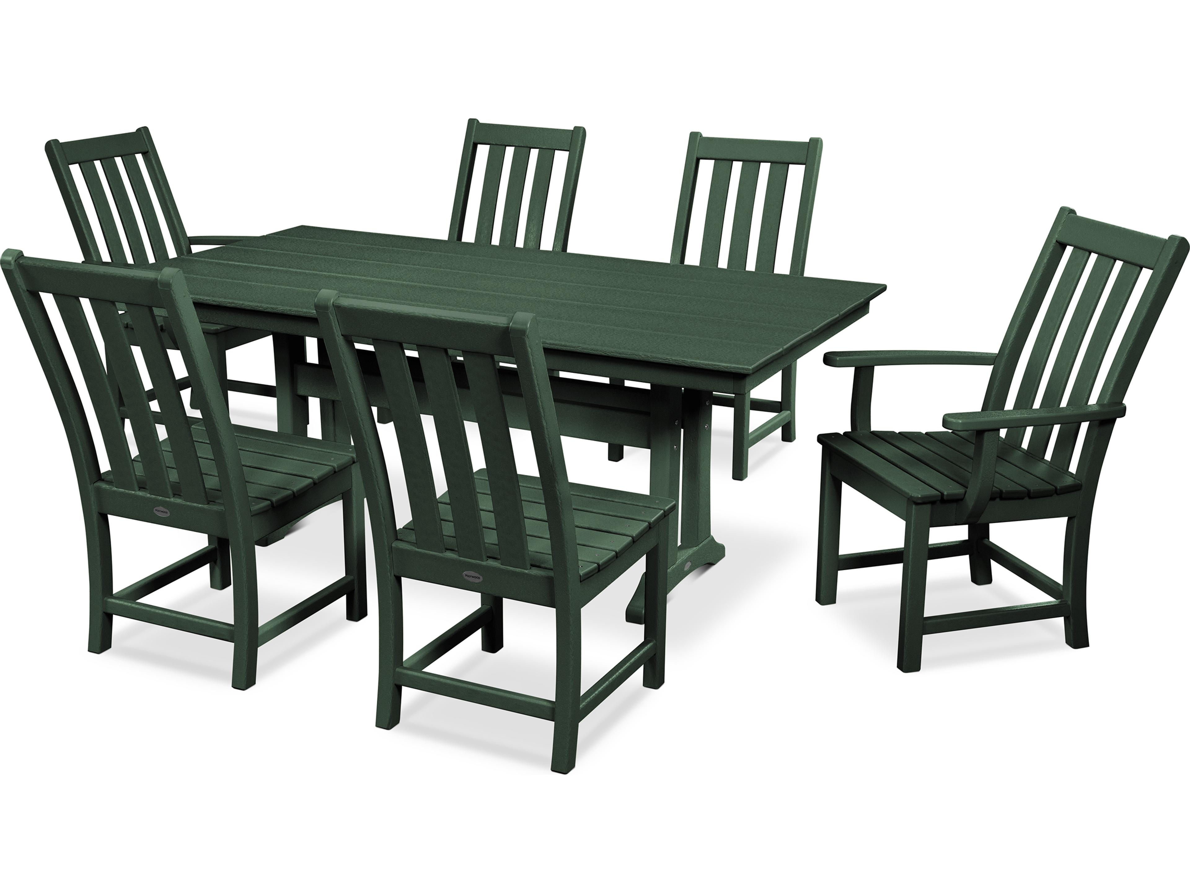 POLYWOOD® Vineyard Recycled Plastic 5 Piece Farmhouse Patio Dining Set