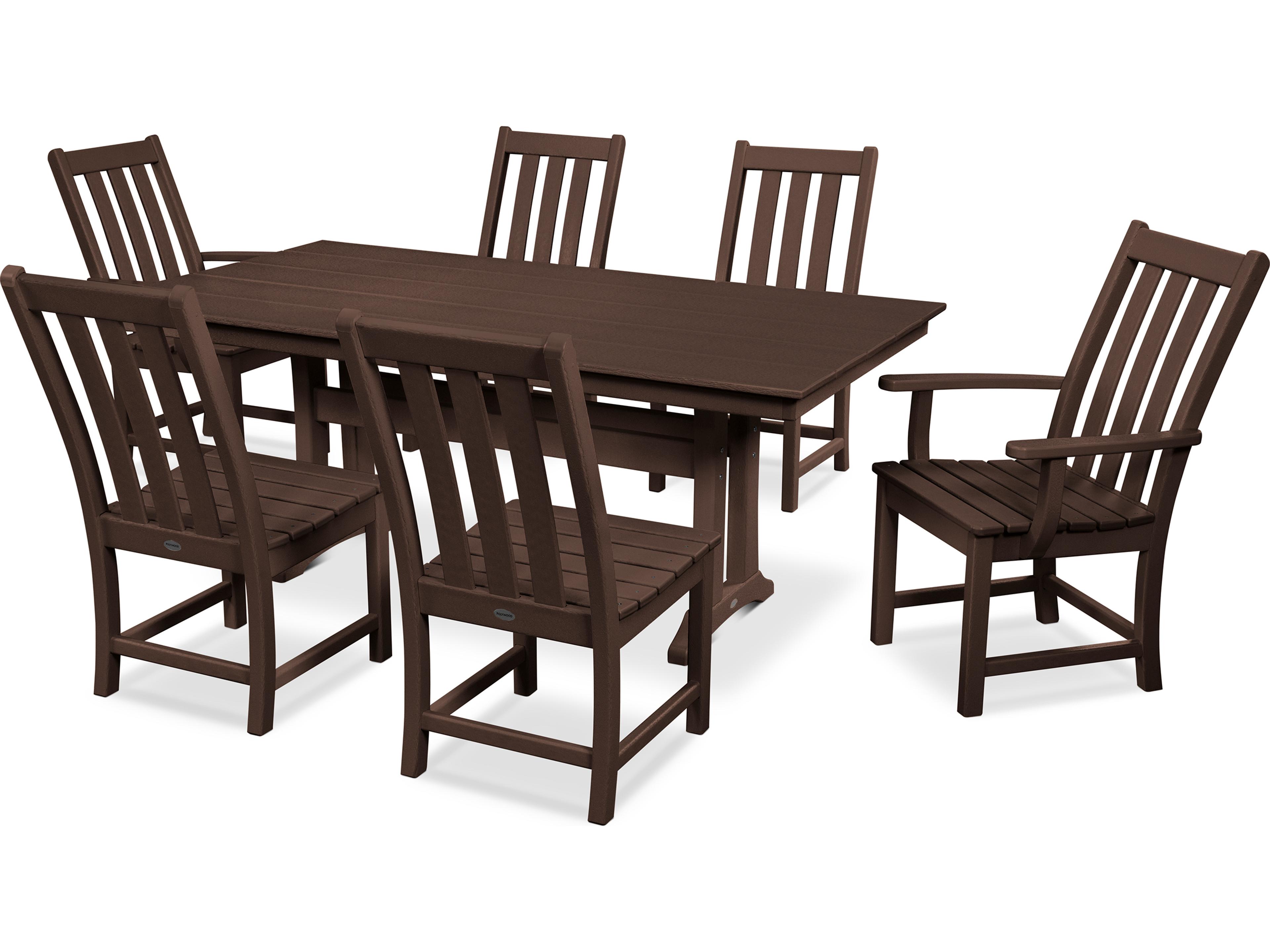 POLYWOOD® Vineyard Recycled Plastic 5 Piece Farmhouse Patio Dining Set