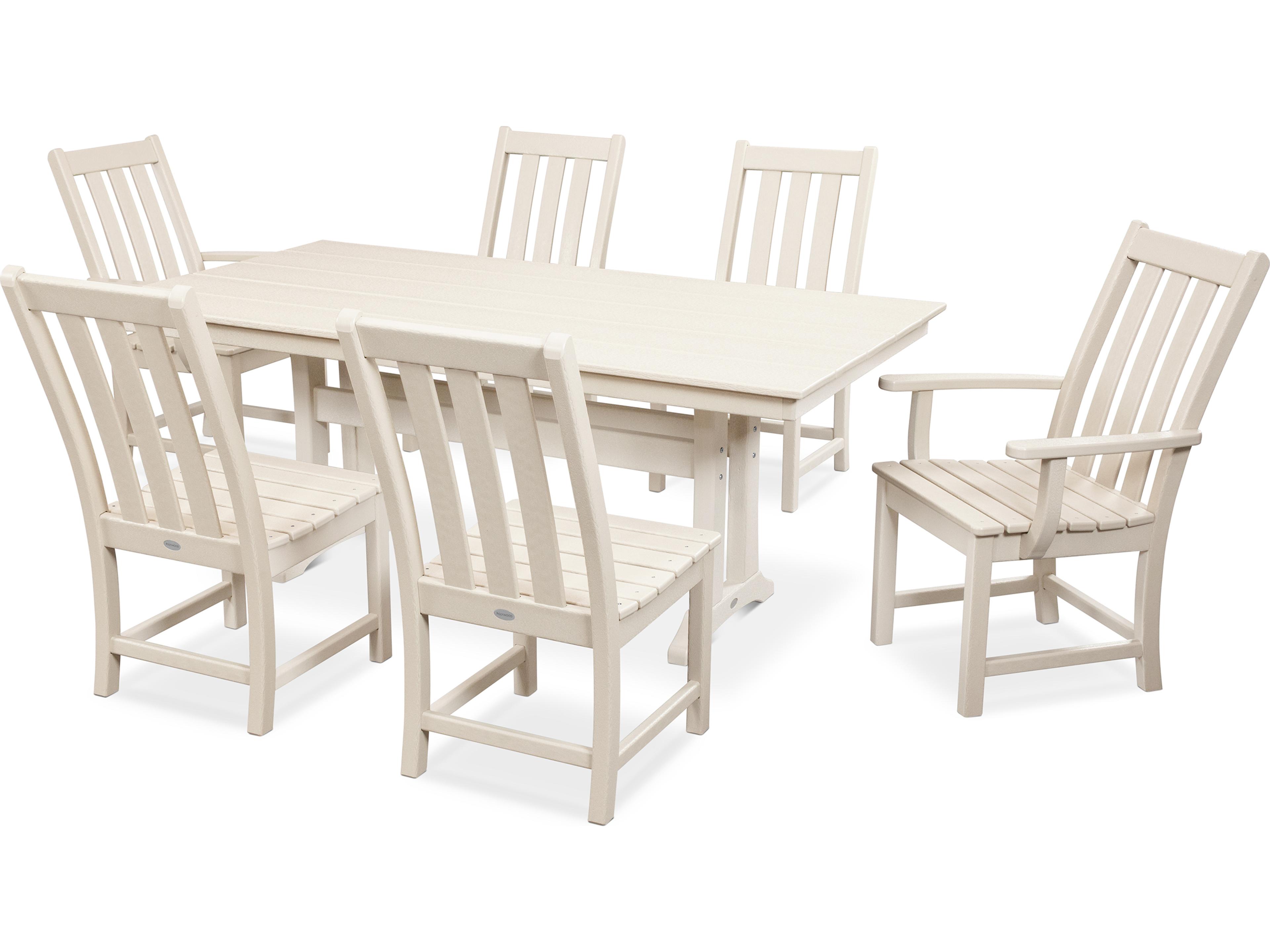 POLYWOOD® Vineyard Recycled Plastic 5 Piece Farmhouse Patio Dining Set