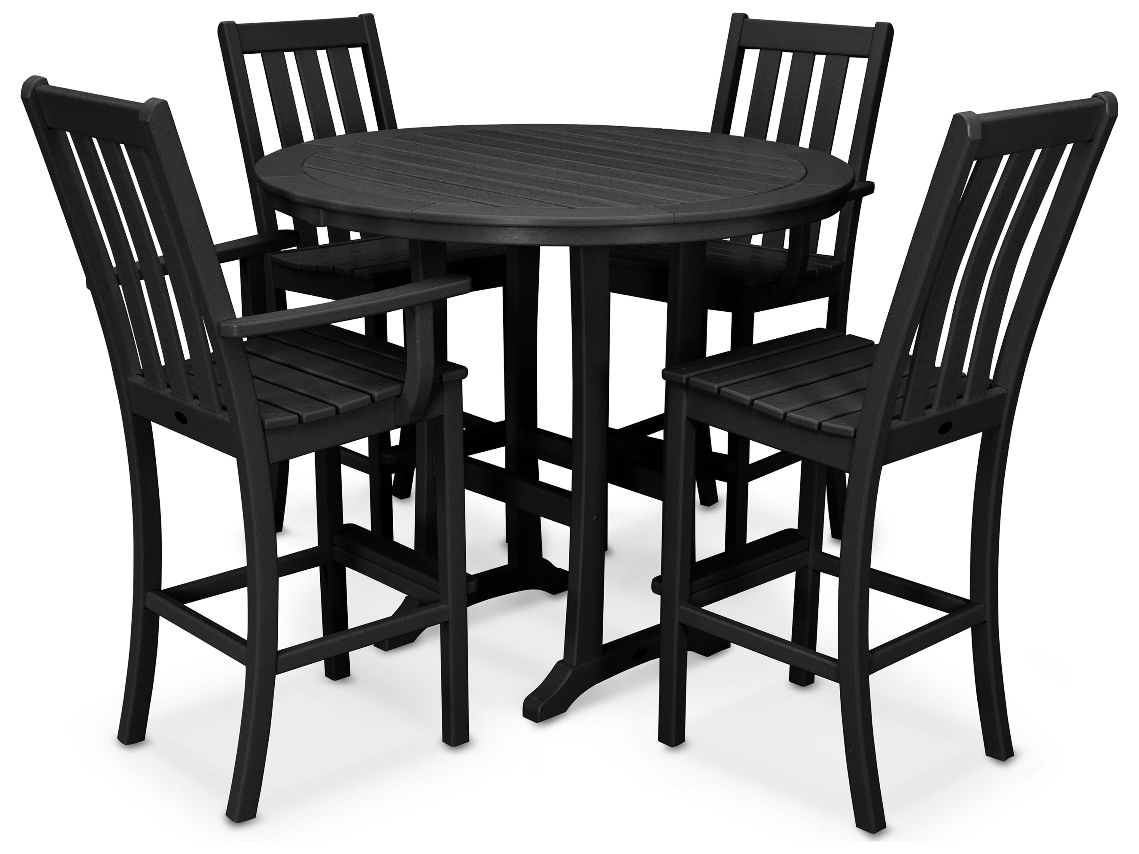 POLYWOOD® Vineyard Recycled Plastic 7 Piece Nautical Trestle Bar Set