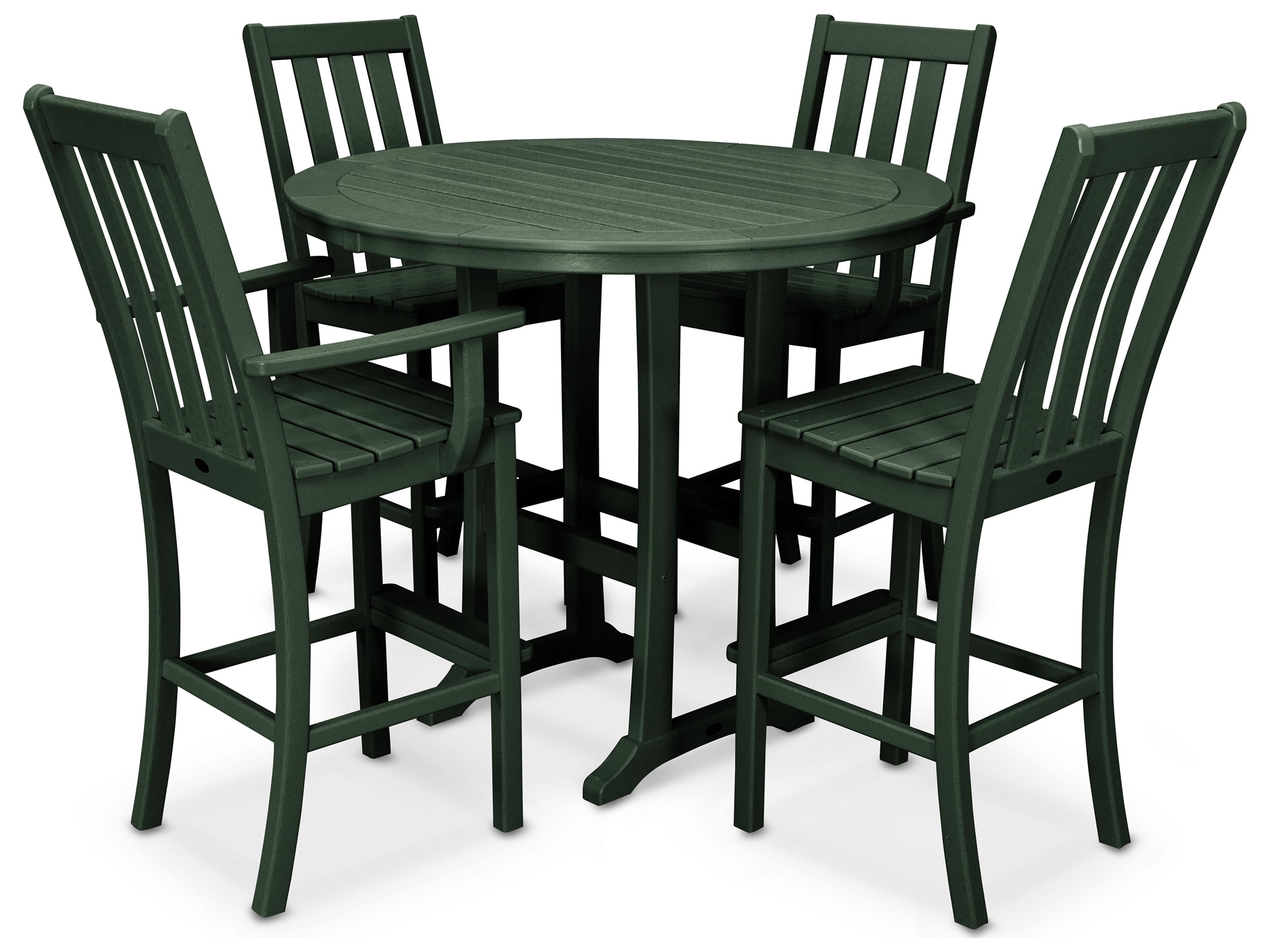 POLYWOOD® Vineyard Recycled Plastic 7 Piece Nautical Trestle Bar Set