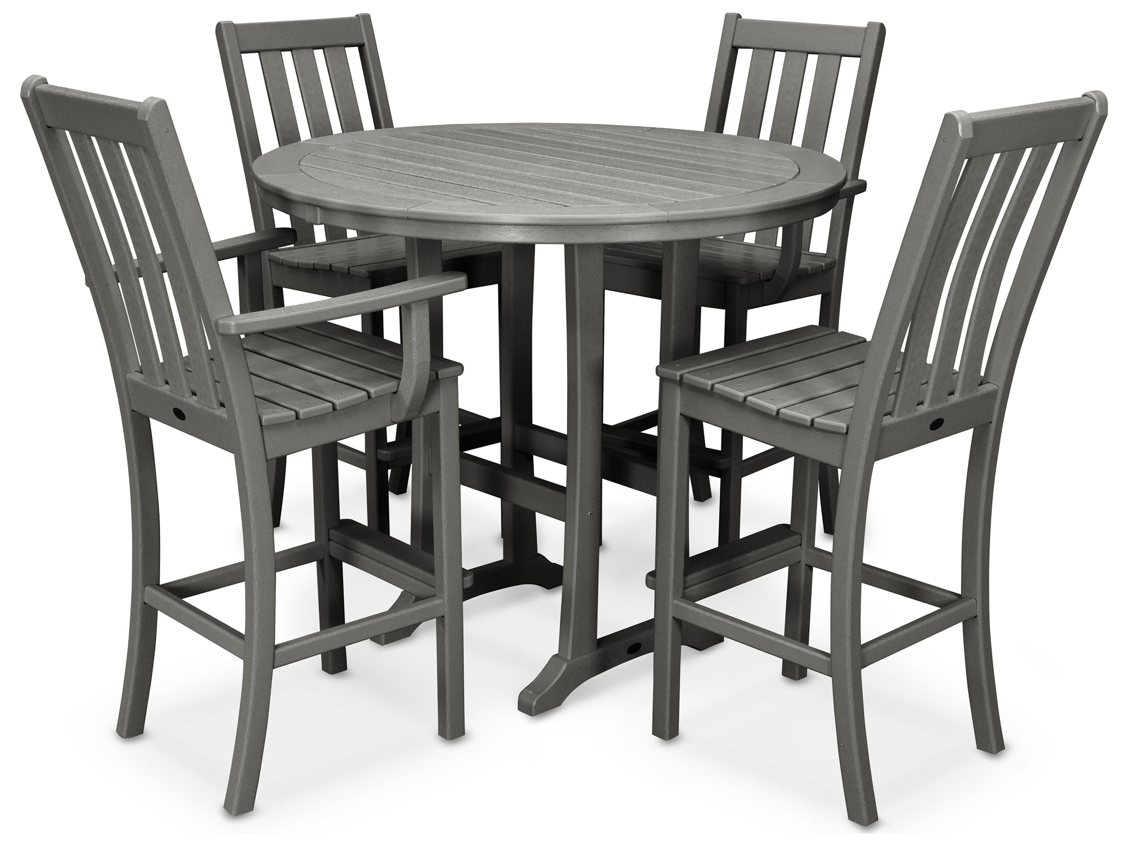 POLYWOOD® Vineyard Recycled Plastic 7 Piece Nautical Trestle Bar Set