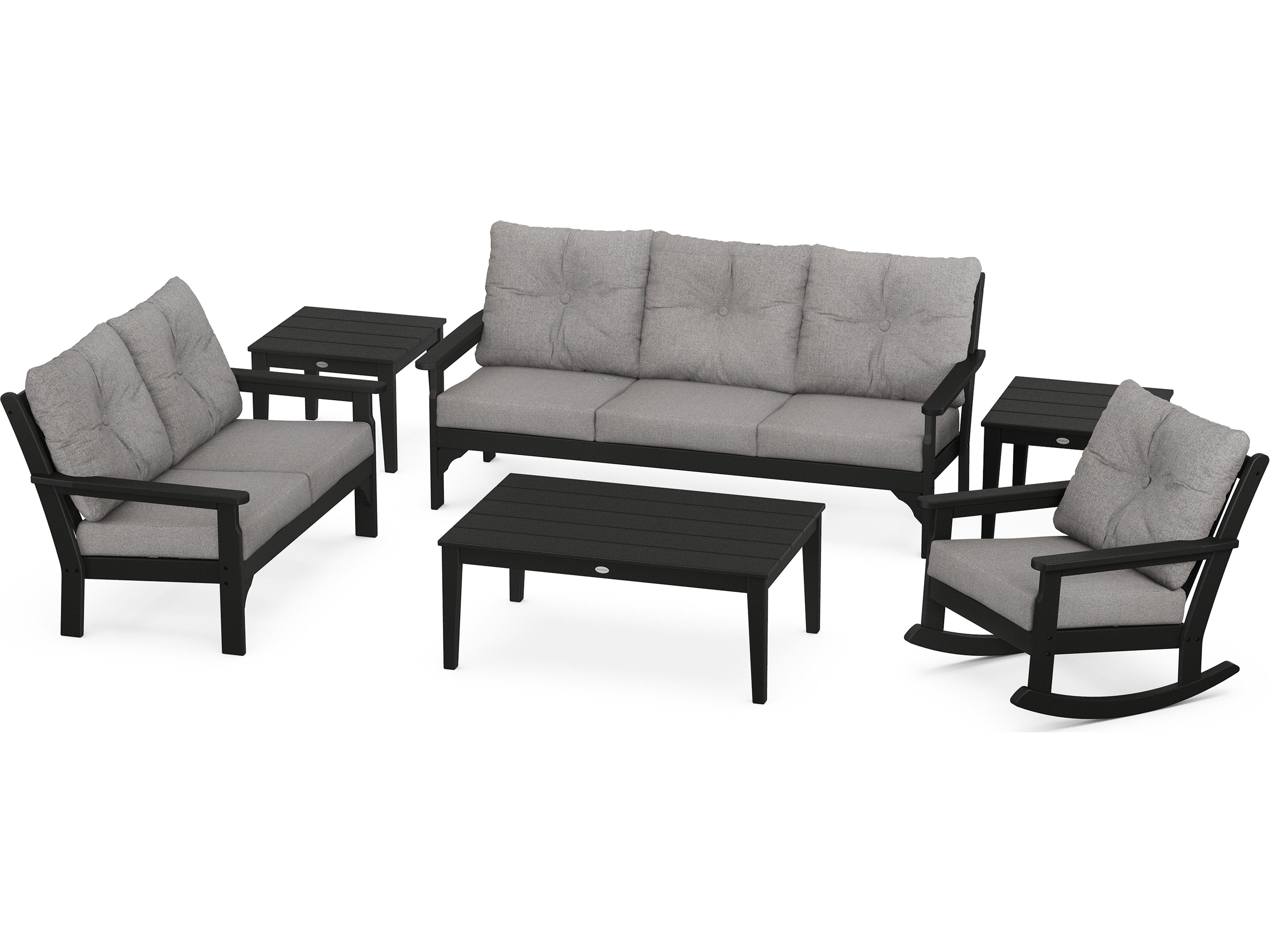 Vineyard Recycled Plastic 6 Piece Deep Seating Patio Lounge Set