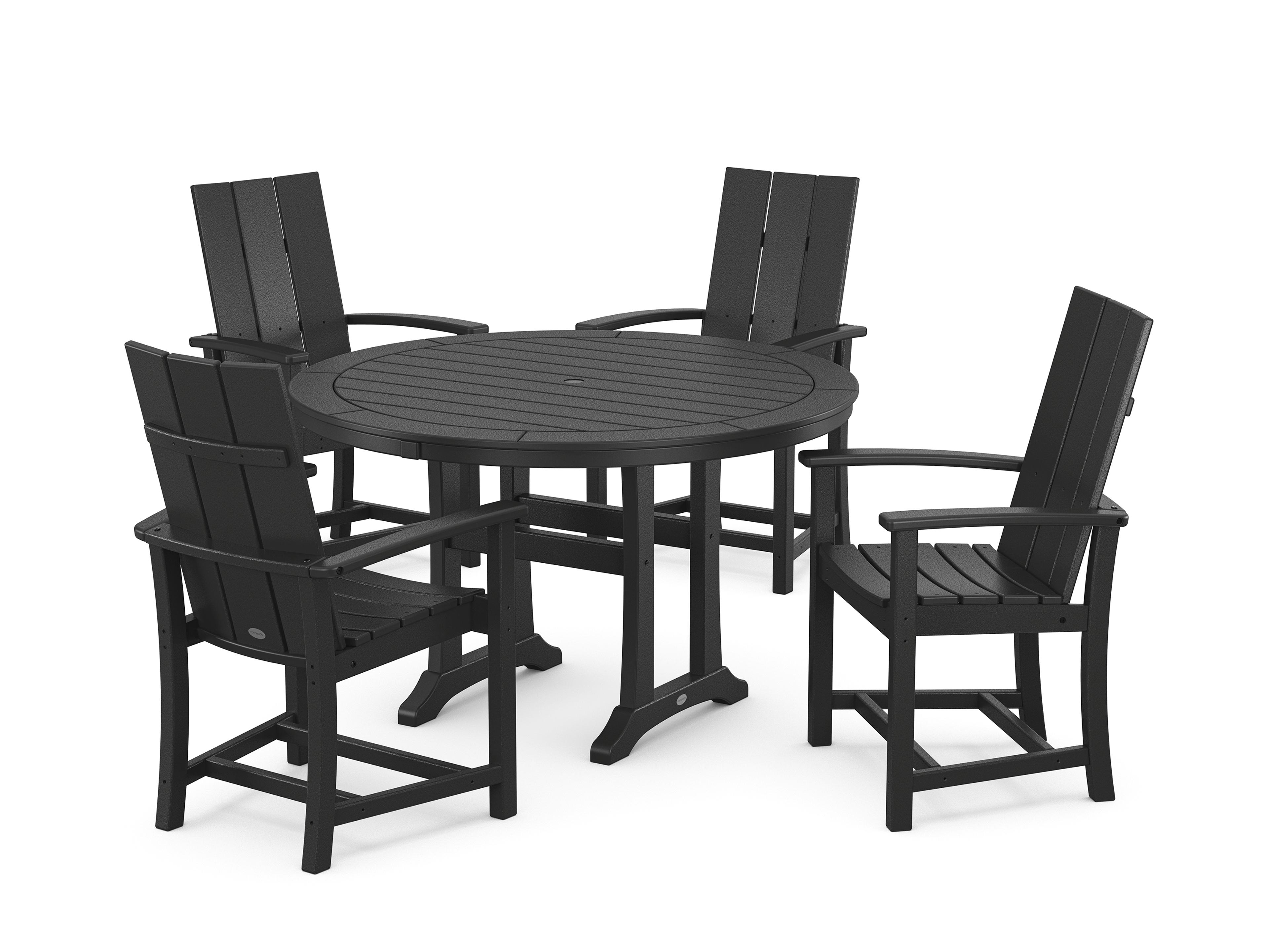 POLYWOOD® Modern Recycled Plastic Trio 5 Piece Outdoor Dining Set